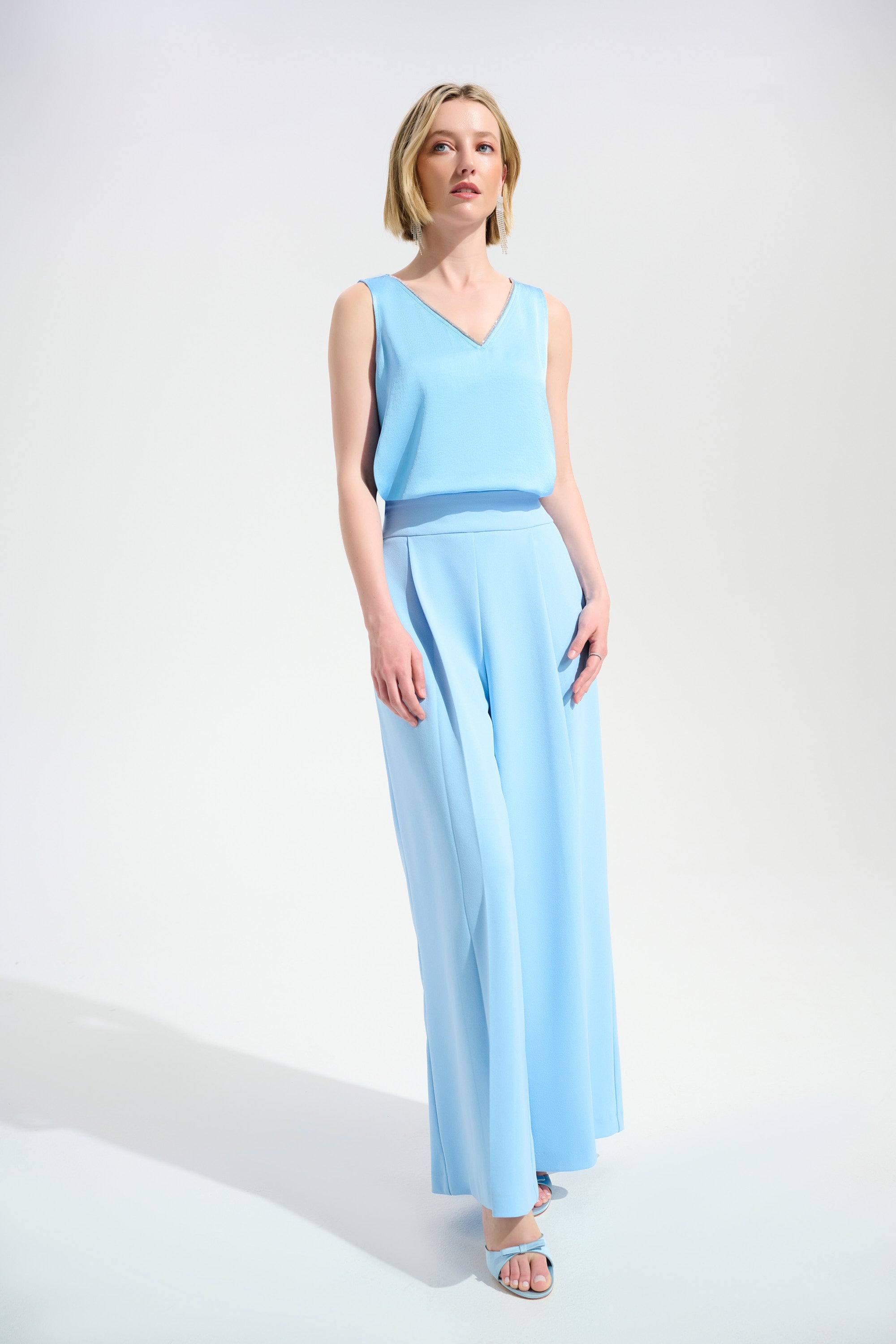 Joseph Ribkoff Straight Top With Rhinestones Trim Style 261782