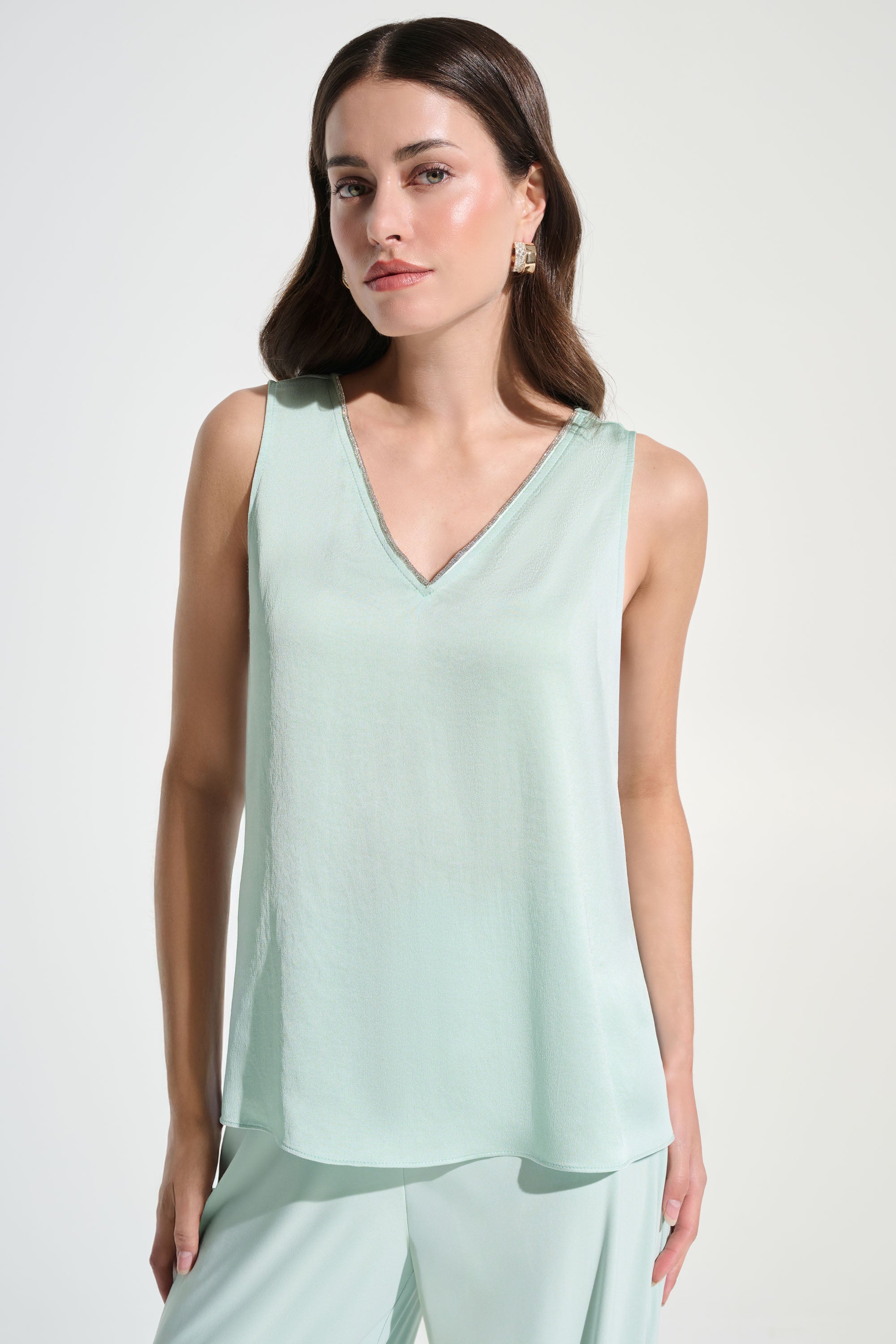 Joseph Ribkoff Straight Top With Rhinestones Trim Style 261782