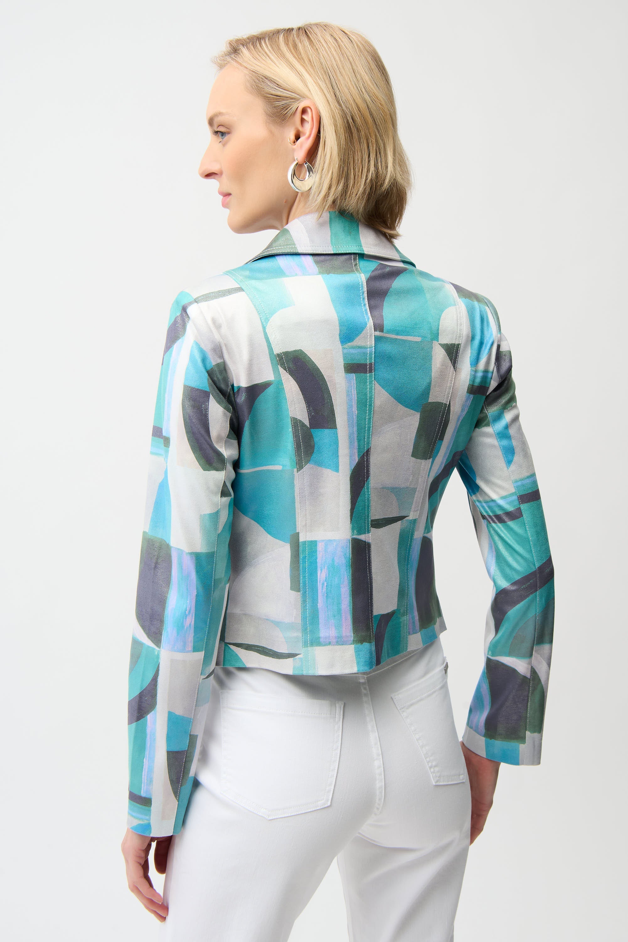 Joseph Ribkoff Geometric Print Fitted Jacket Style 261911