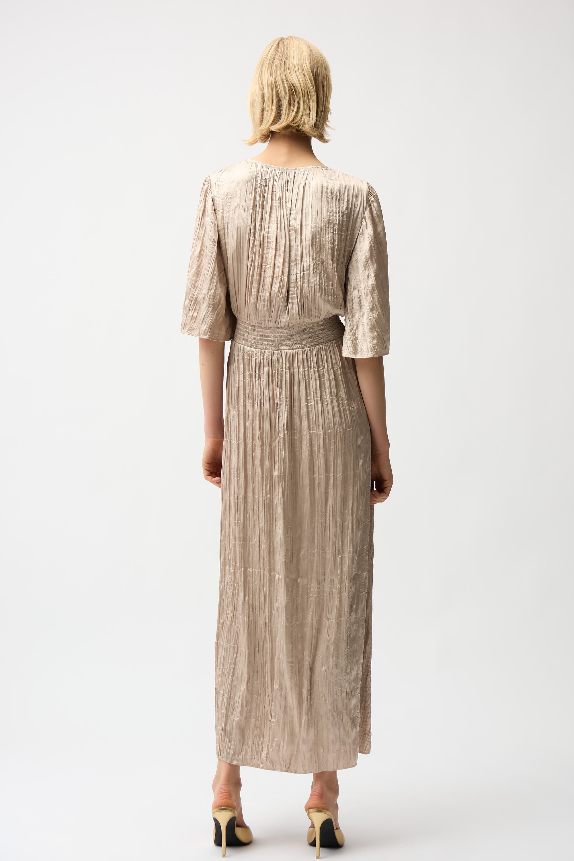 Joseph Ribkoff Fit & Flare Pleated Dress with Knot Waist Detail Style 261962