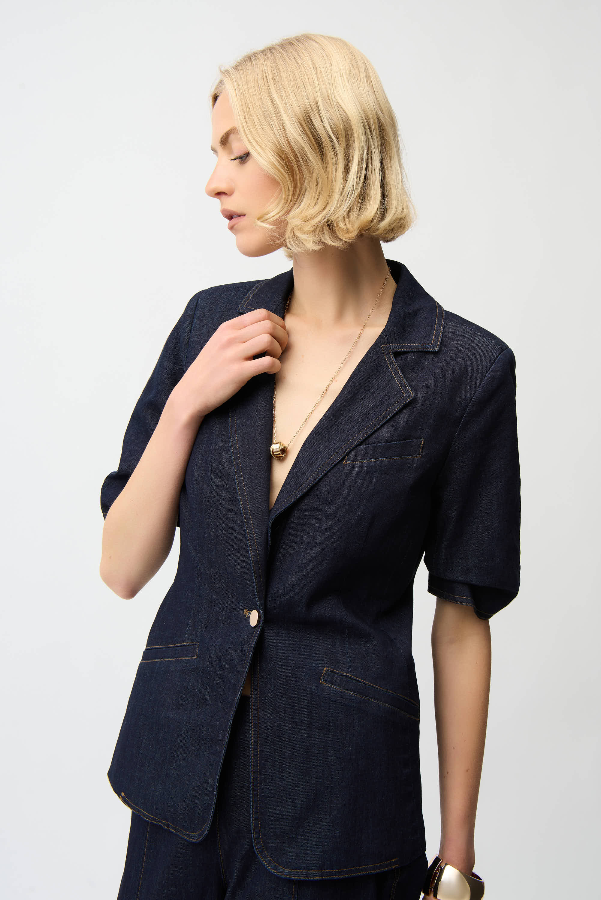 Joseph Ribkoff Denim Fitted Blazer Style 261968