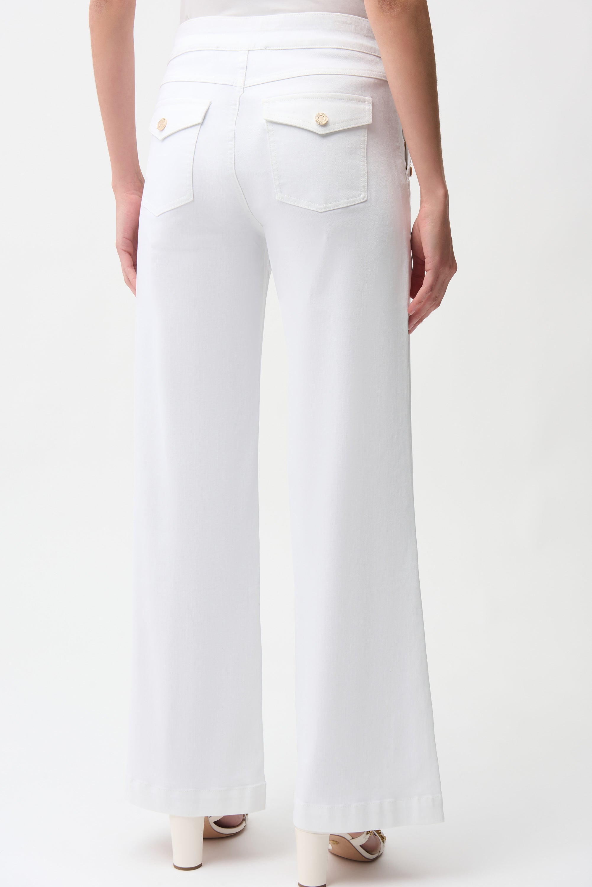 Joseph Ribkoff White Wide Leg Pull-On Jeans Style 261972