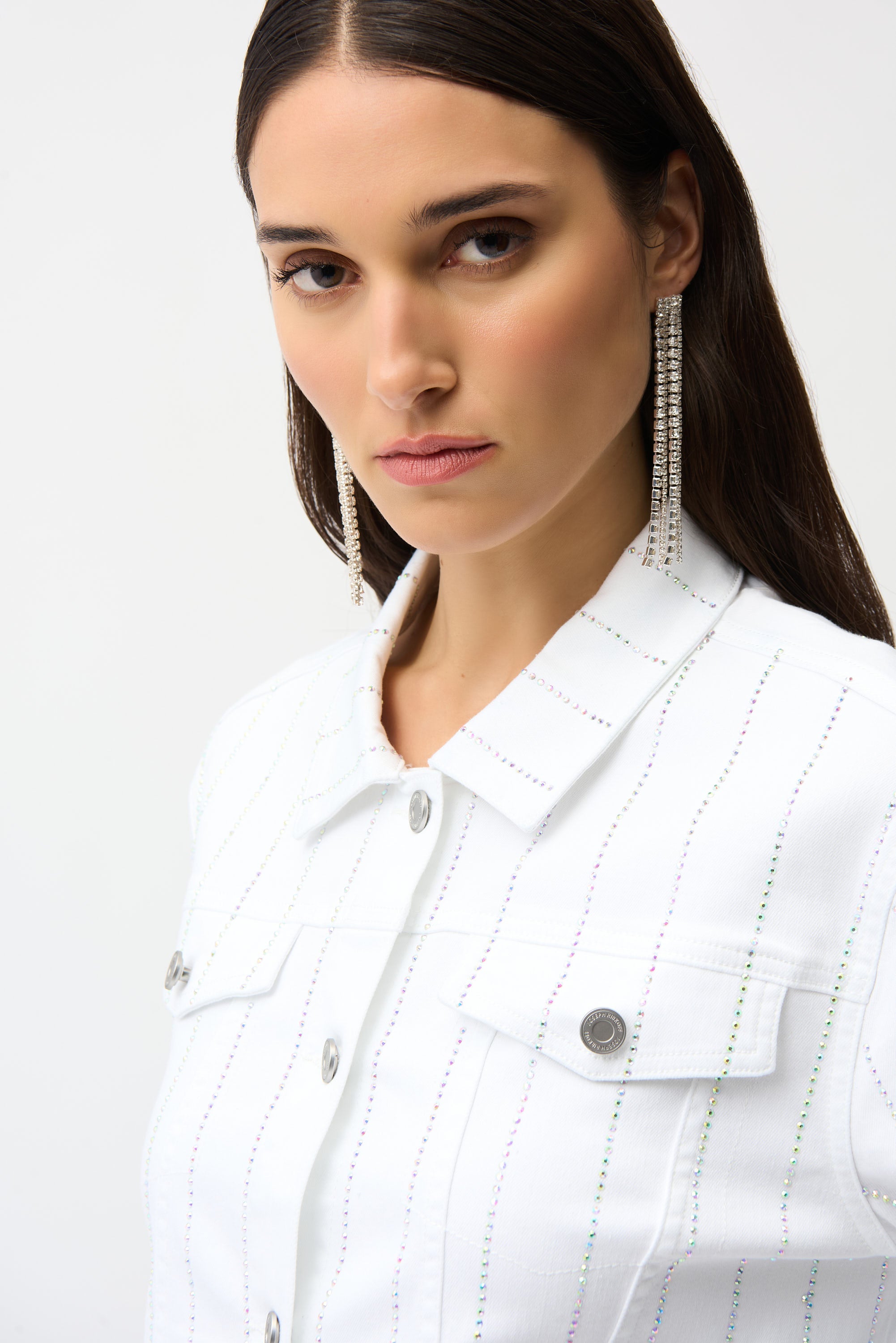 Joseph Ribkoff Denim Jacket With Rhinestones Style 261973