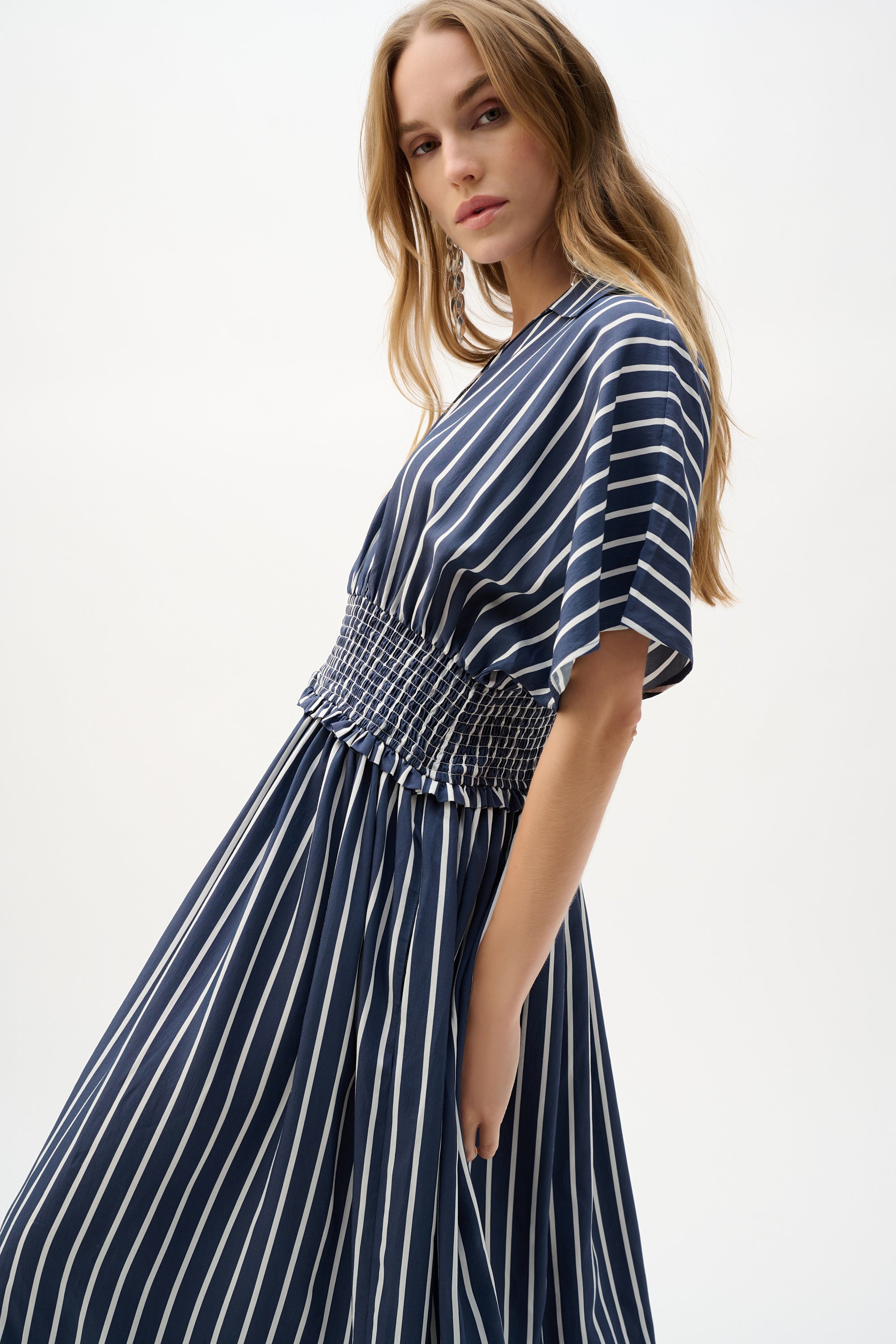 Joseph Ribkoff Flowy Stripe Print Fit & Flare Dress Style 262912