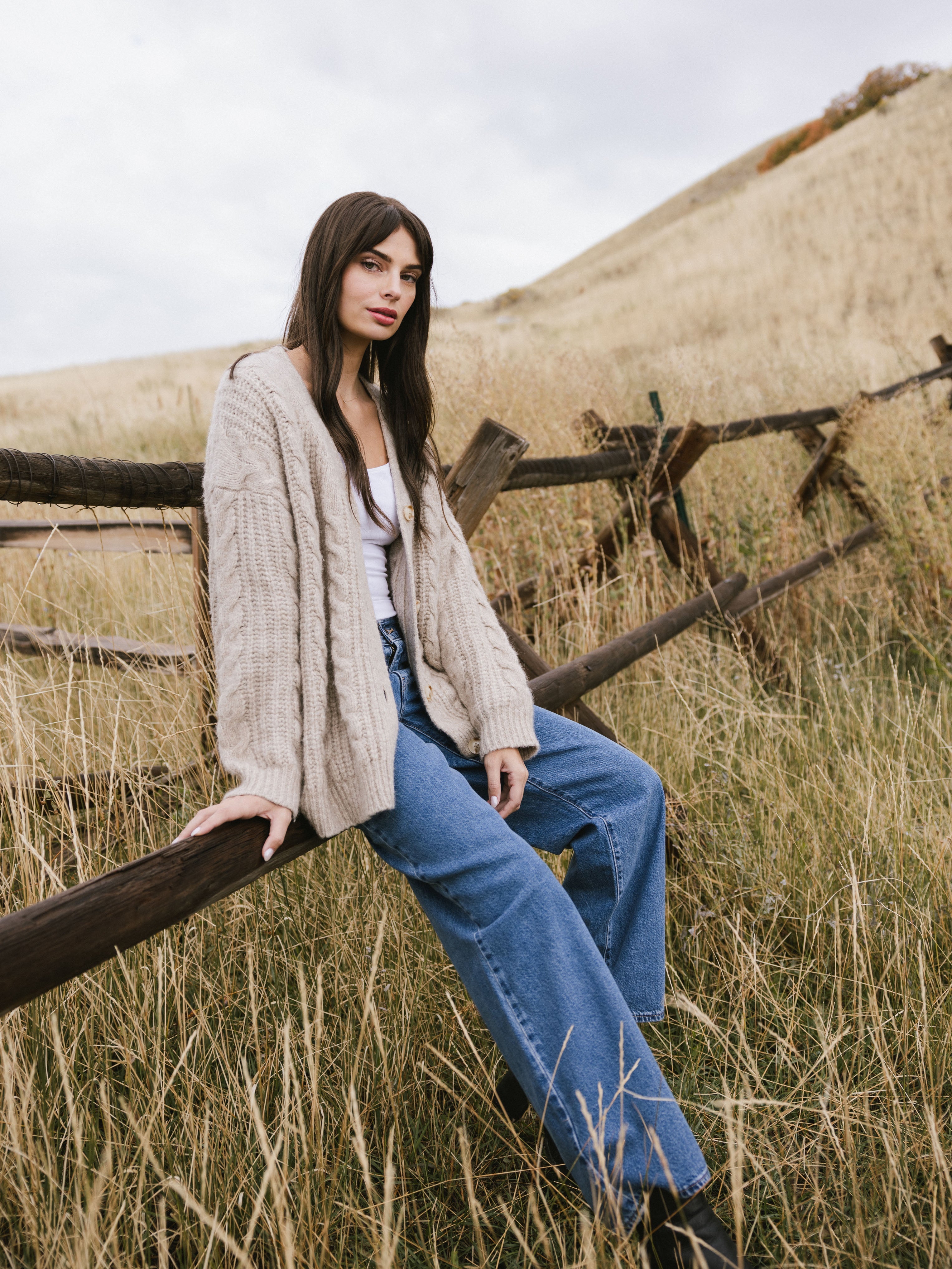 Oversized Cable Knit Cardigan - ONLINE EXCLUSIVE
