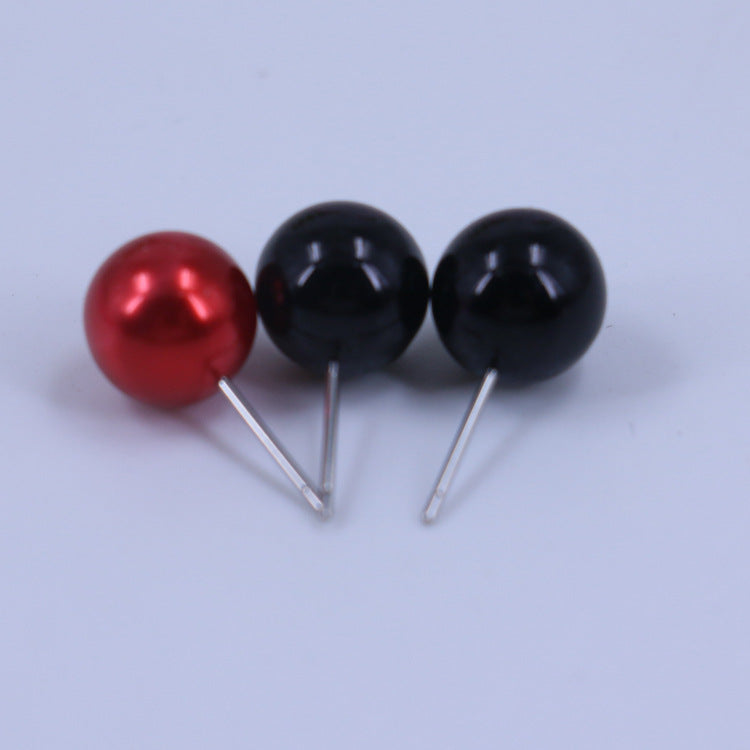 Korean Fashion Natural Imitation Pearl Ear Pairs Of Peach Hearts Stud Earrings