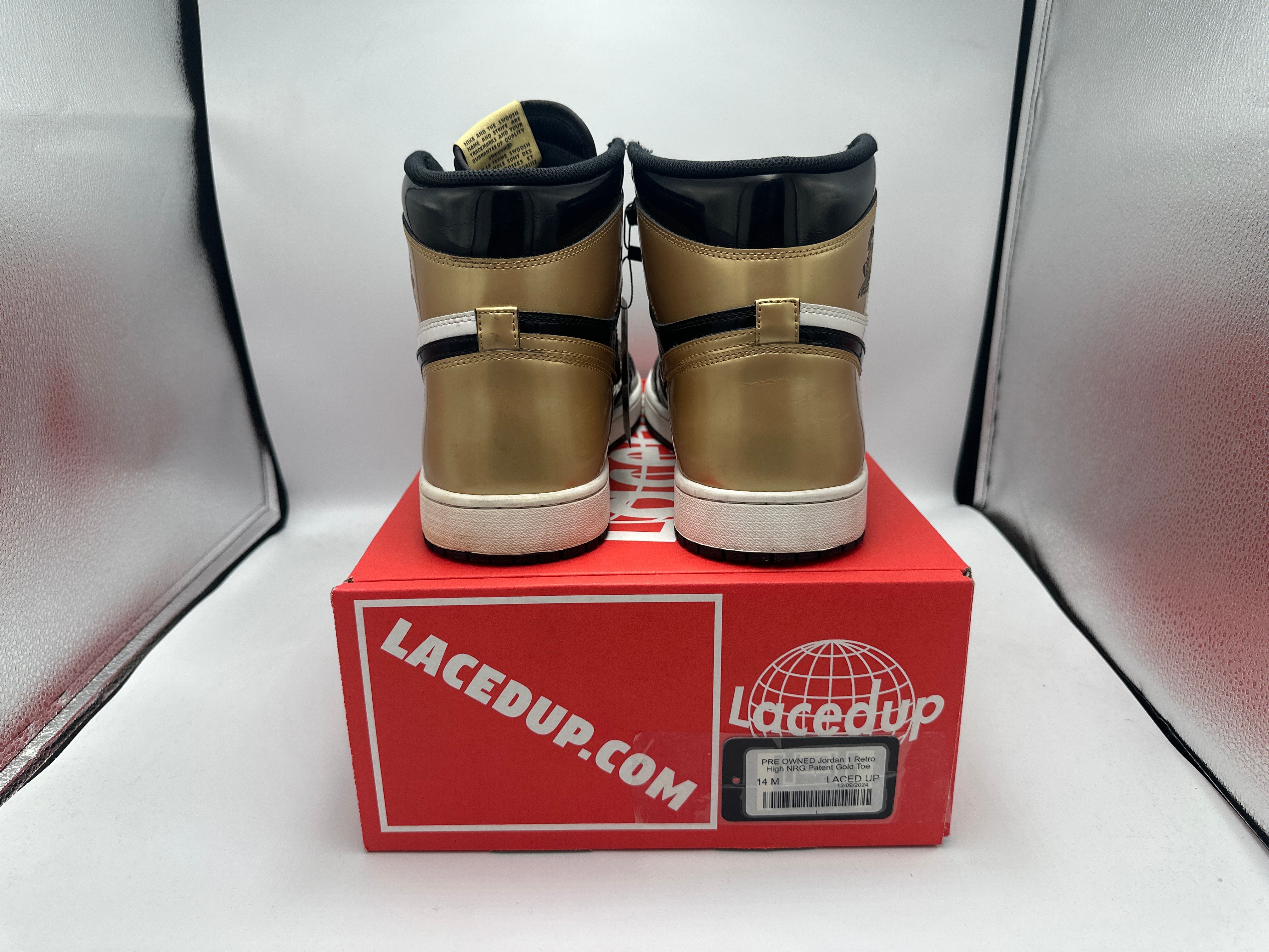 PRE OWNED Jordan 1 Retro High NRG Patent Gold Toe