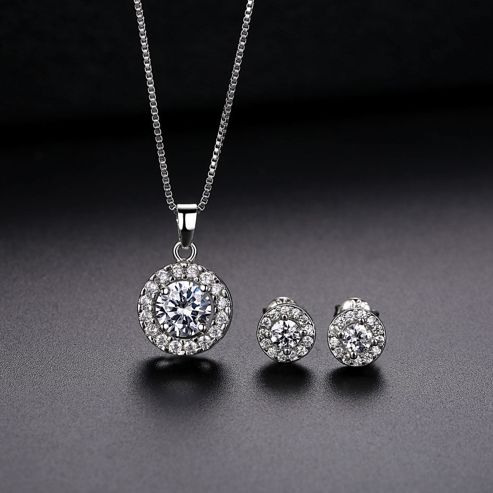 High Sense Banquet Party Fashion Popular Electroplated Zircon Jewelry Set