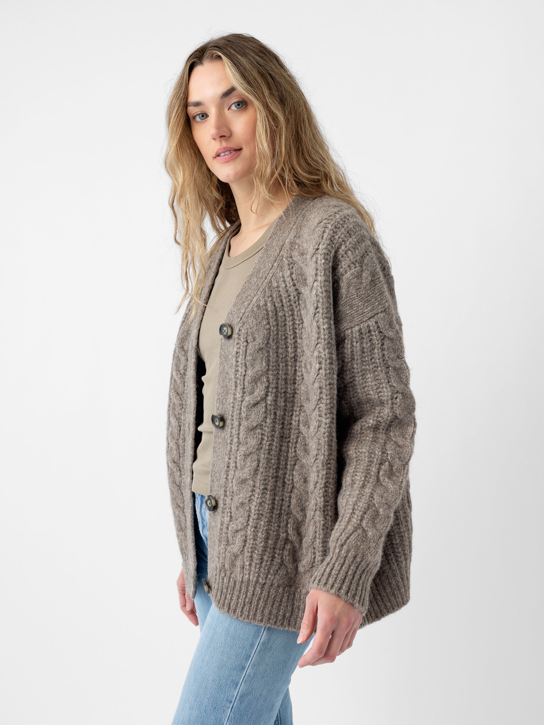 Oversized Cable Knit Cardigan - ONLINE EXCLUSIVE