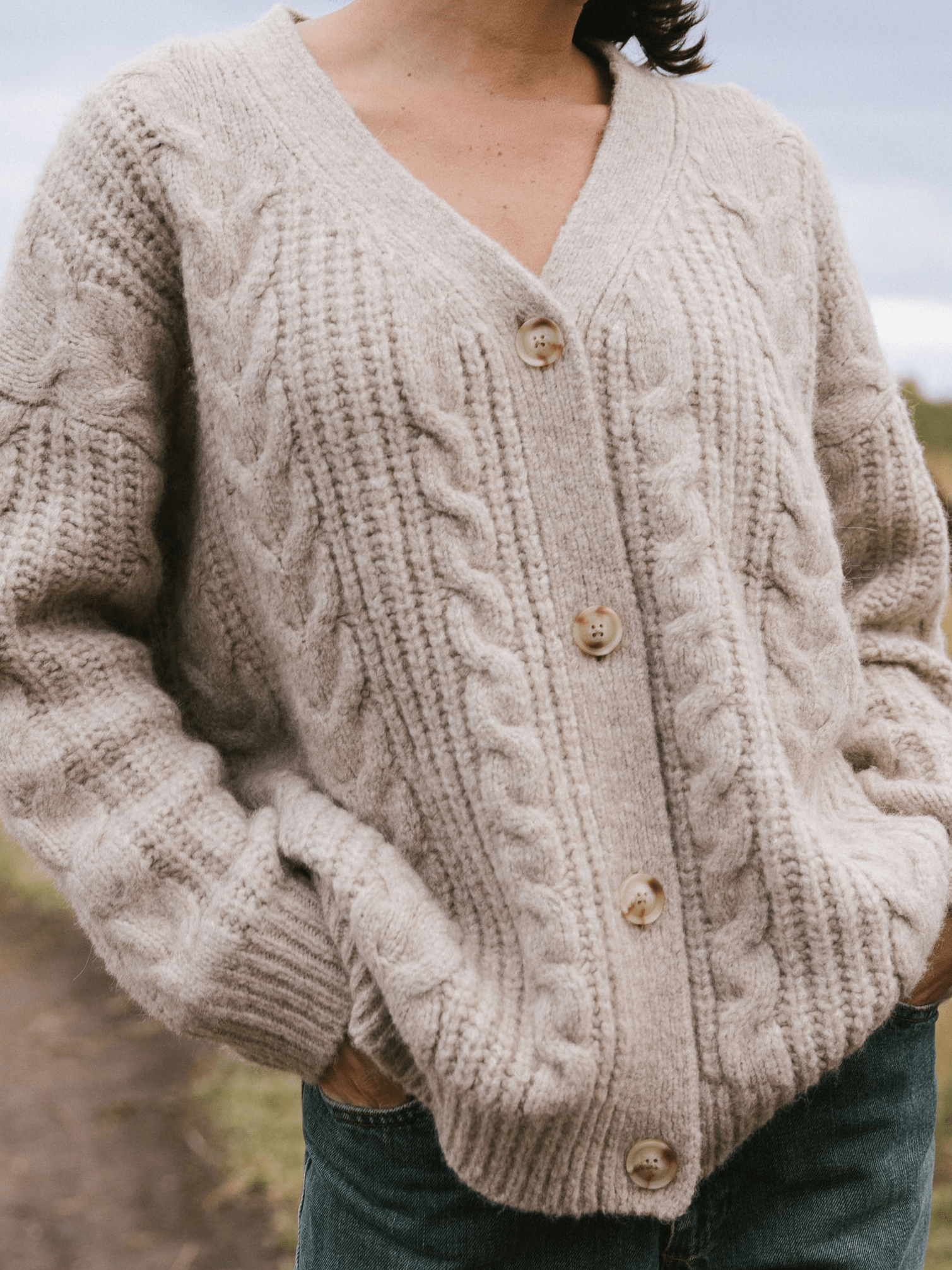 Oversized Cable Knit Cardigan - ONLINE EXCLUSIVE