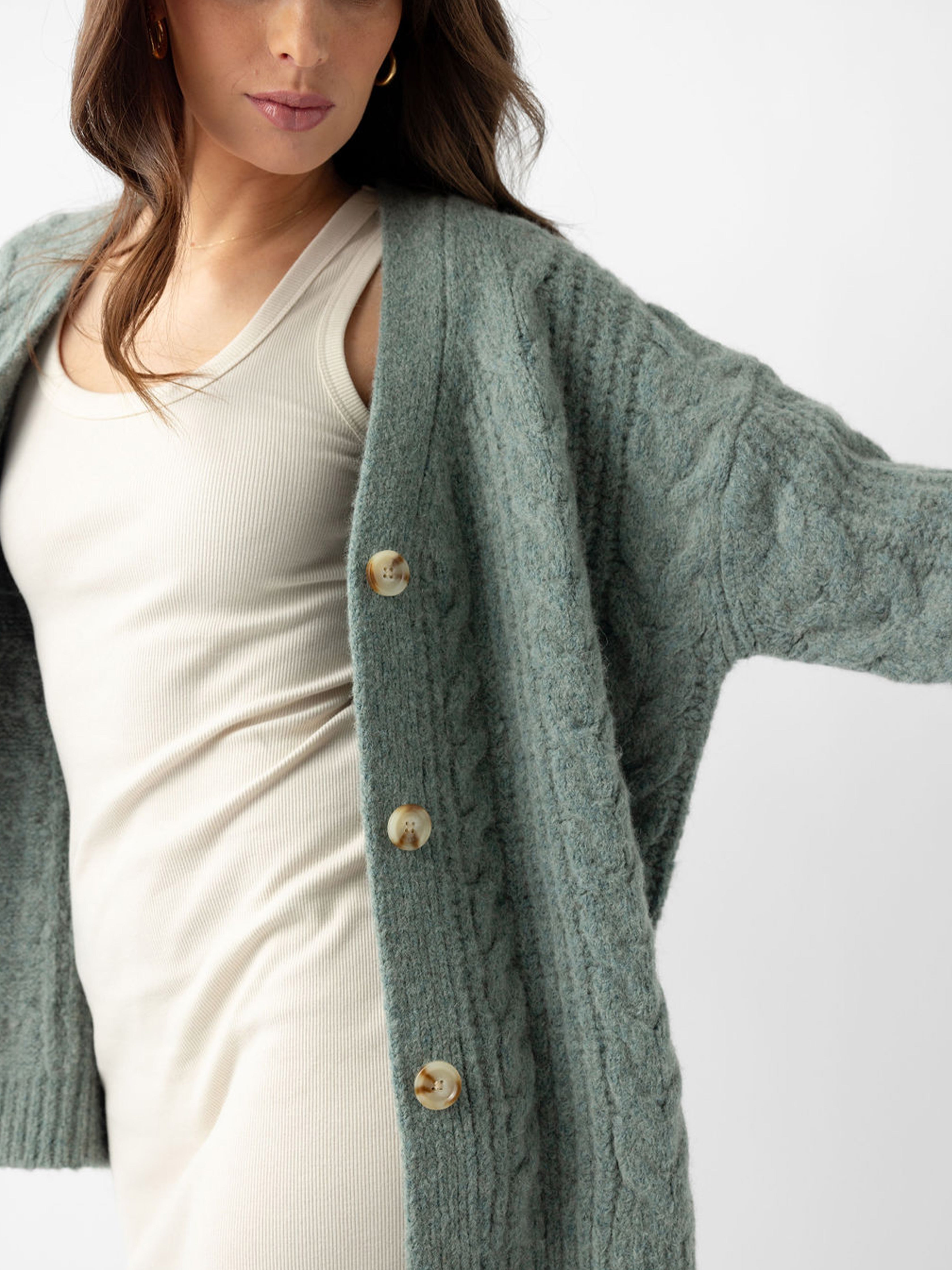Oversized Cable Knit Cardigan - ONLINE EXCLUSIVE