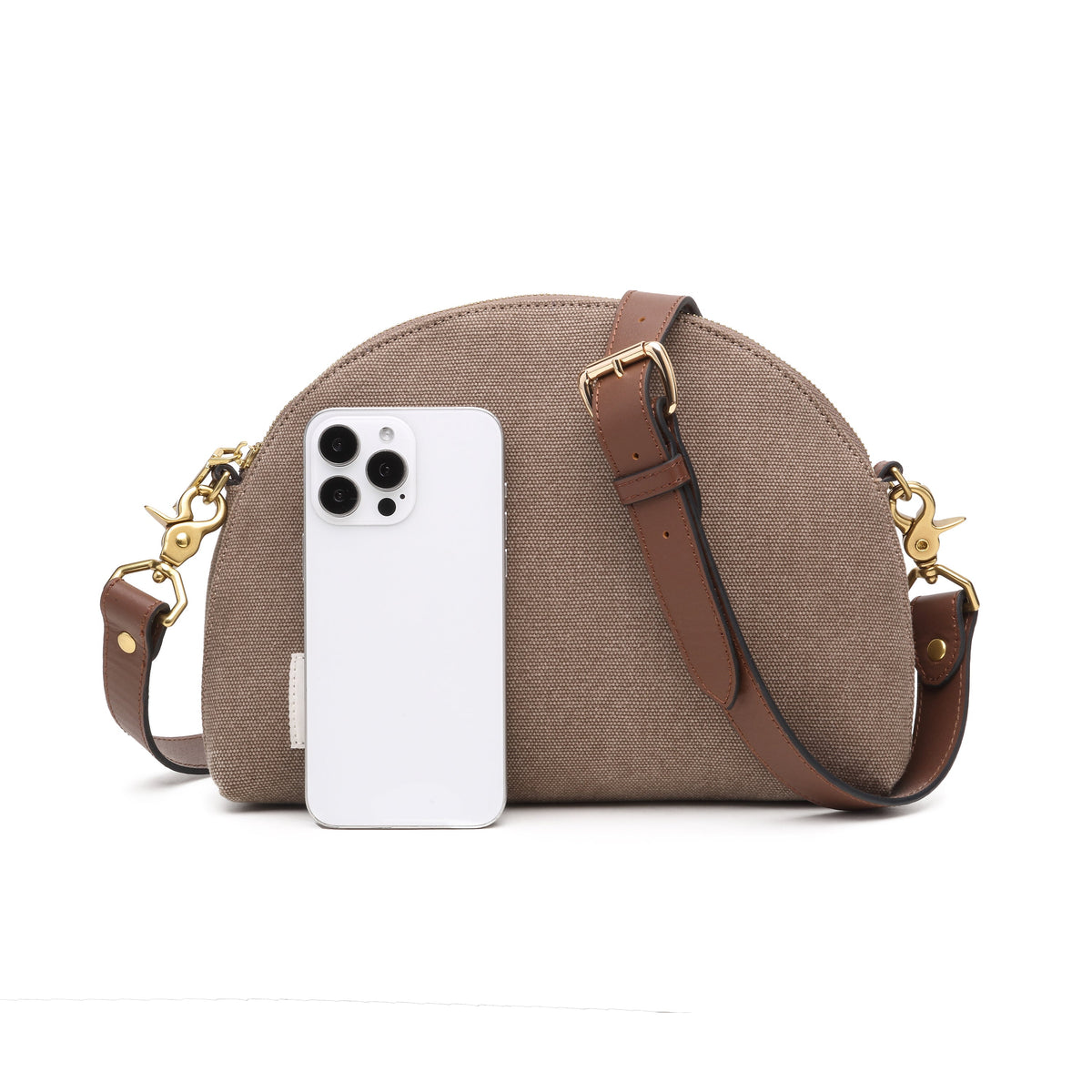 Hopper Crossbody | Chocolate Washed Canvas + Brown