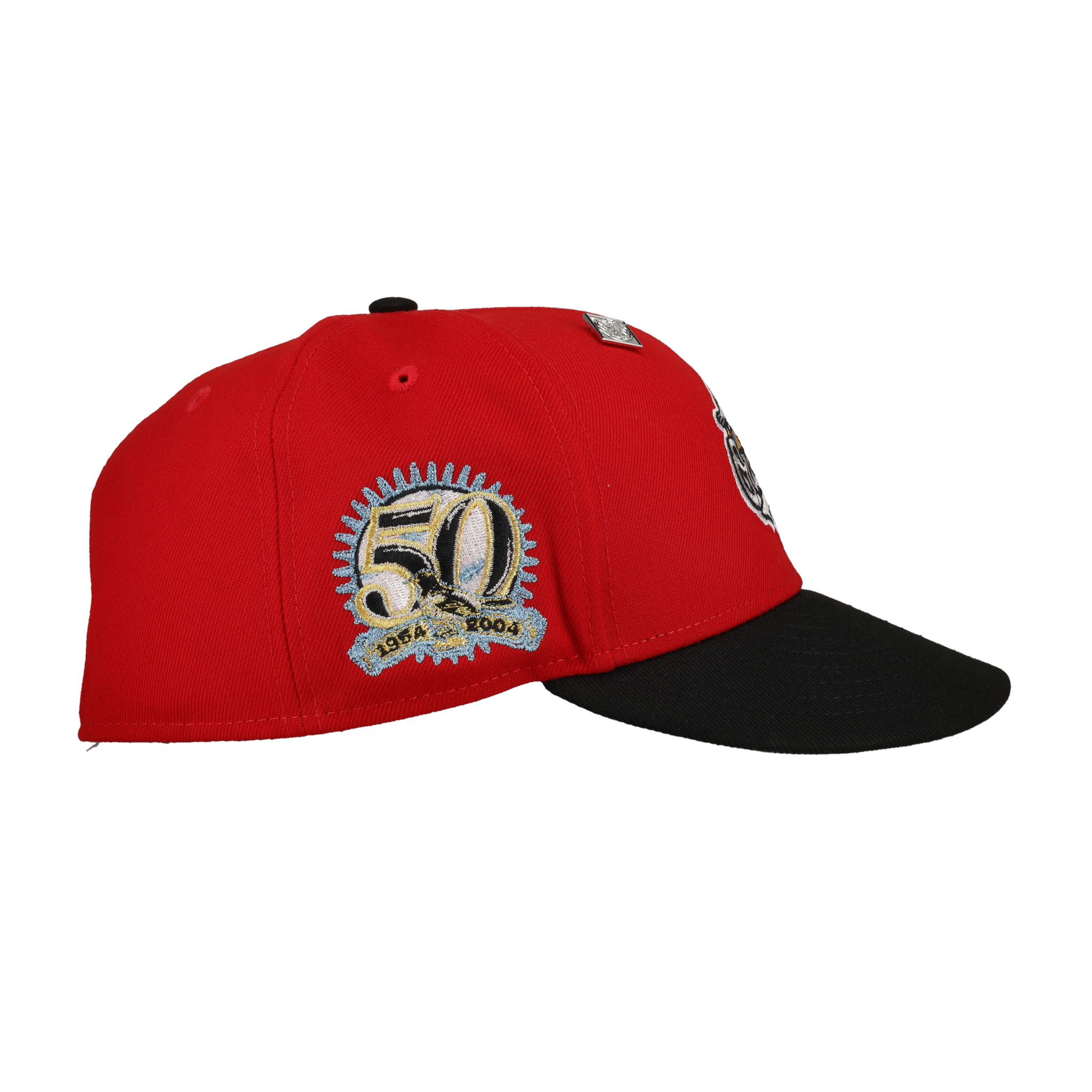 Baltimore Orioles Red 50th Season Patch 59Fifty Fitted Hat