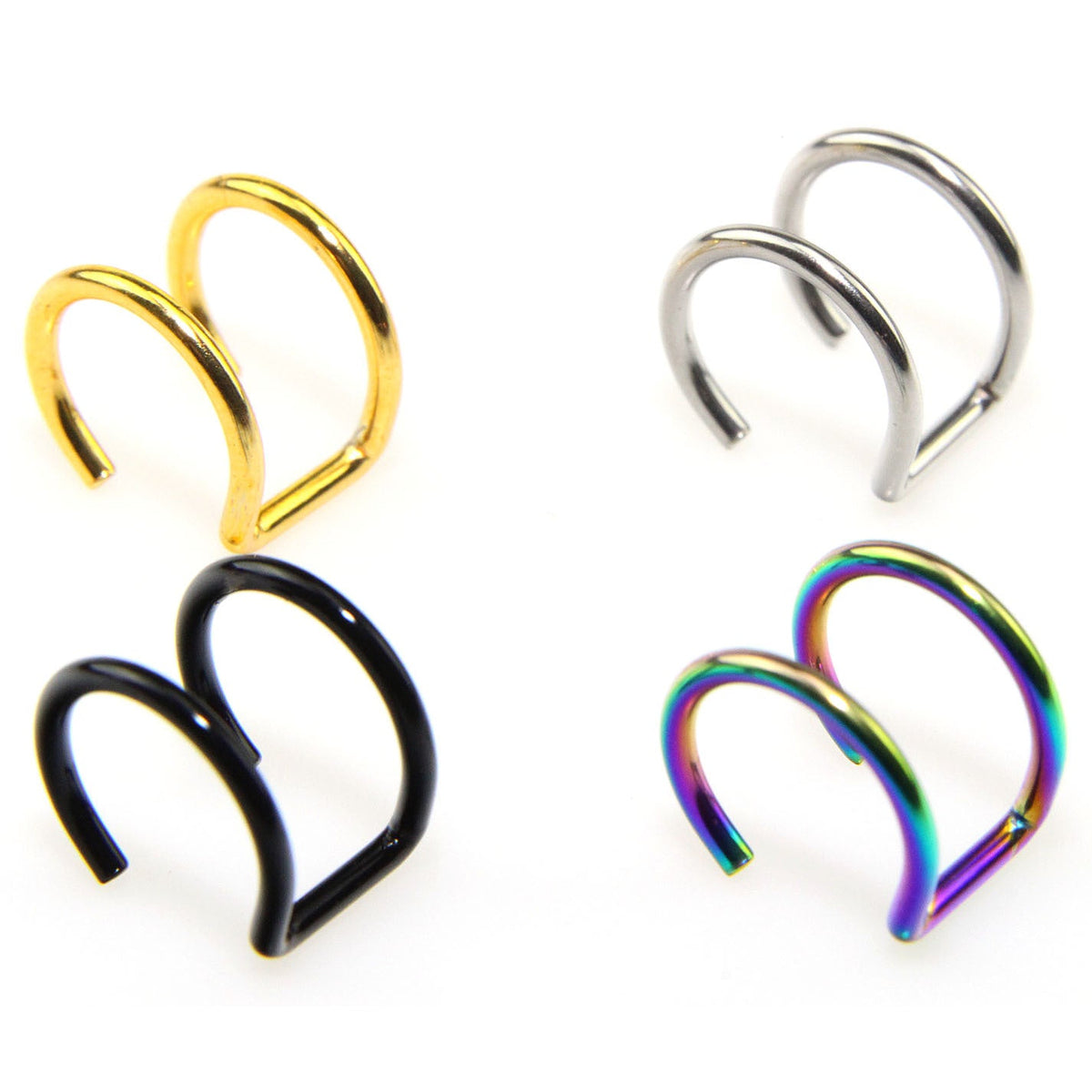 Simple Personality Stainless Steel Double Cartilage Titanium U-shaped Nasal Splint Rings