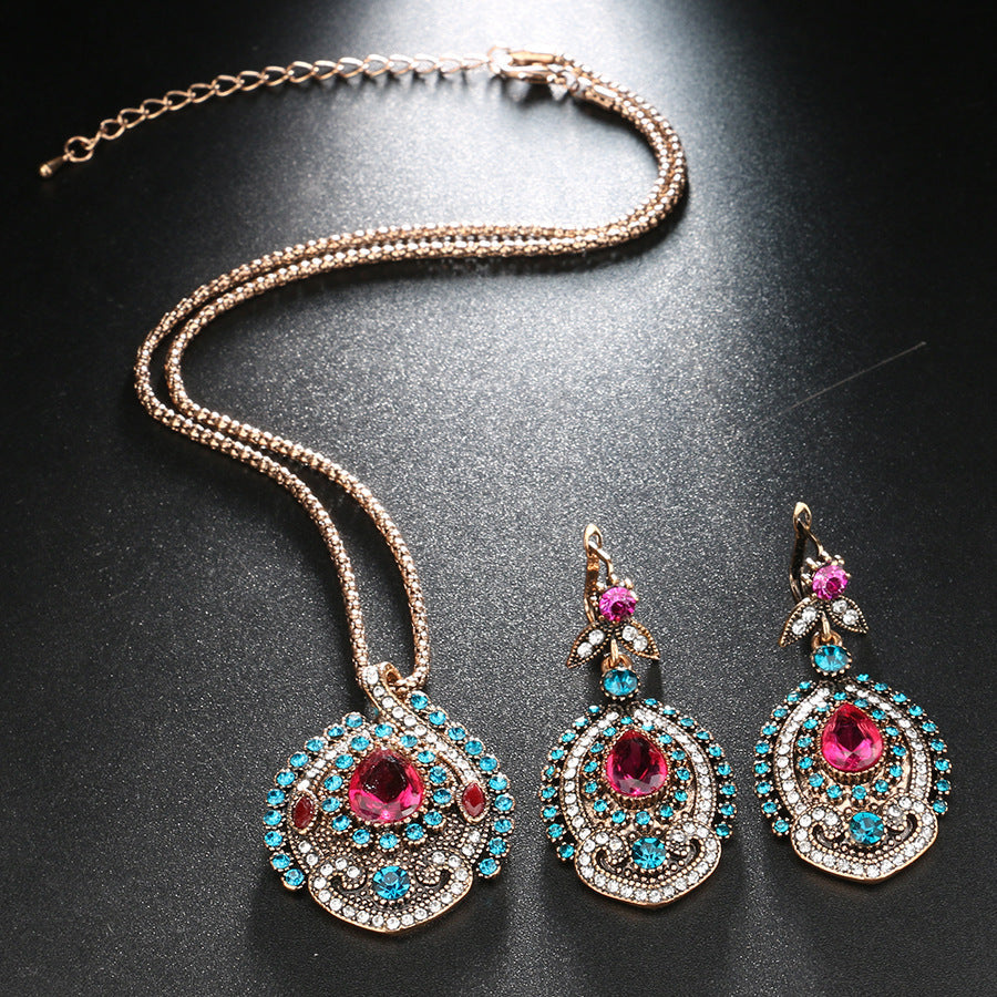 Vintage Bohemian Bridal Crystal Wedding Source Jewelry Set