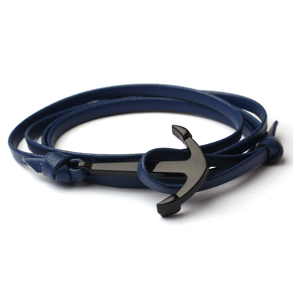 Ornament Leather Fishhook Rope Anchor Chain Style Bracelets