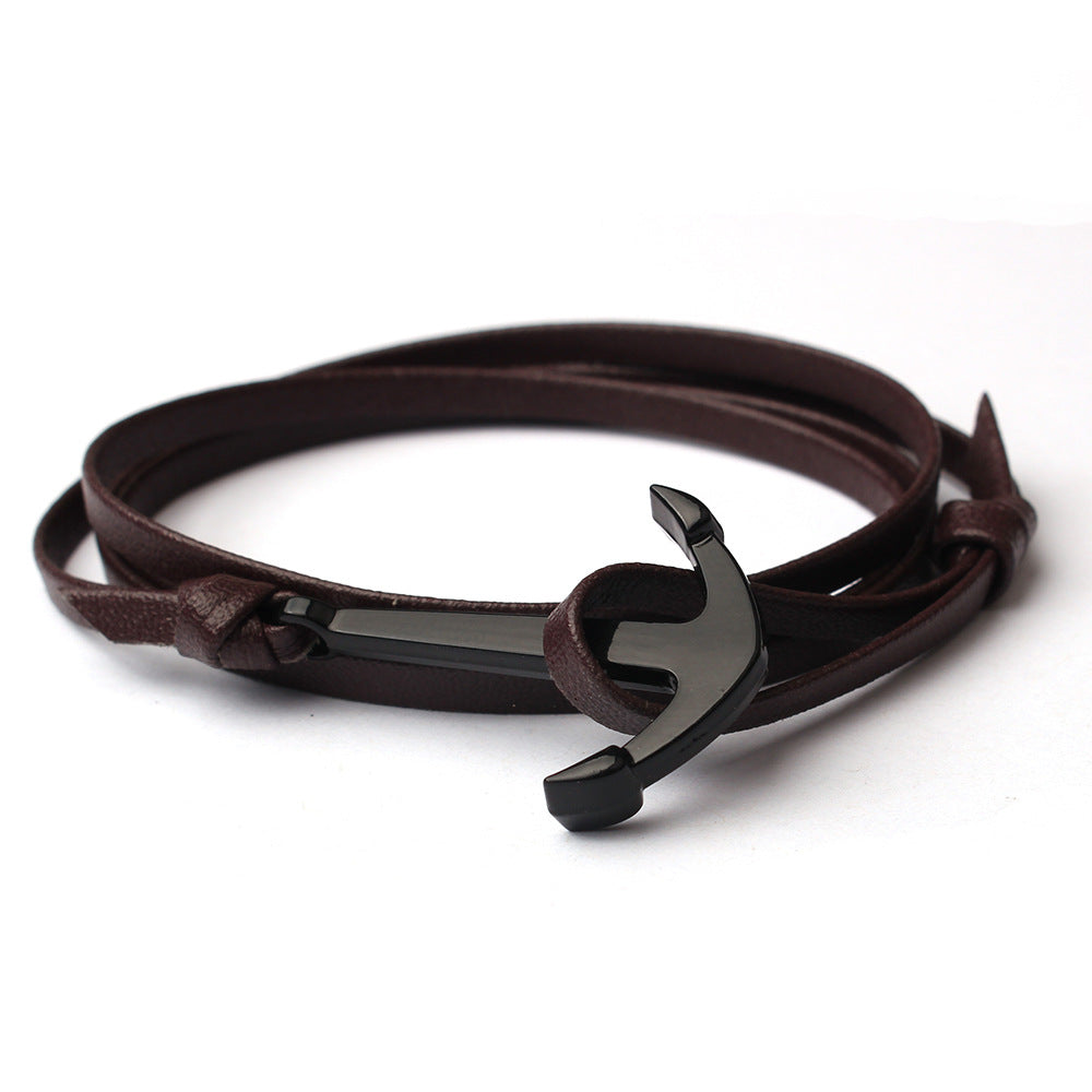 Ornament Leather Fishhook Rope Anchor Chain Style Bracelets