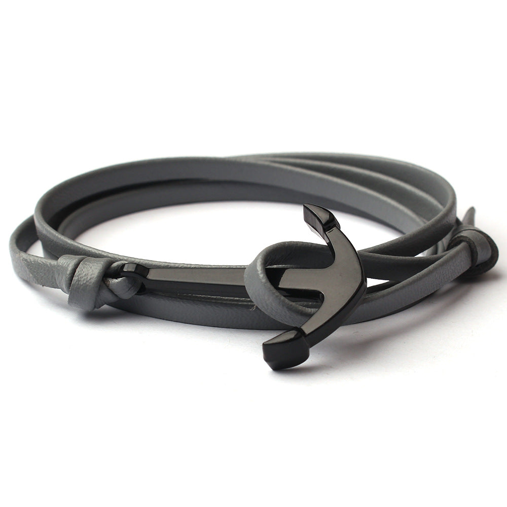 Ornament Leather Fishhook Rope Anchor Chain Style Bracelets