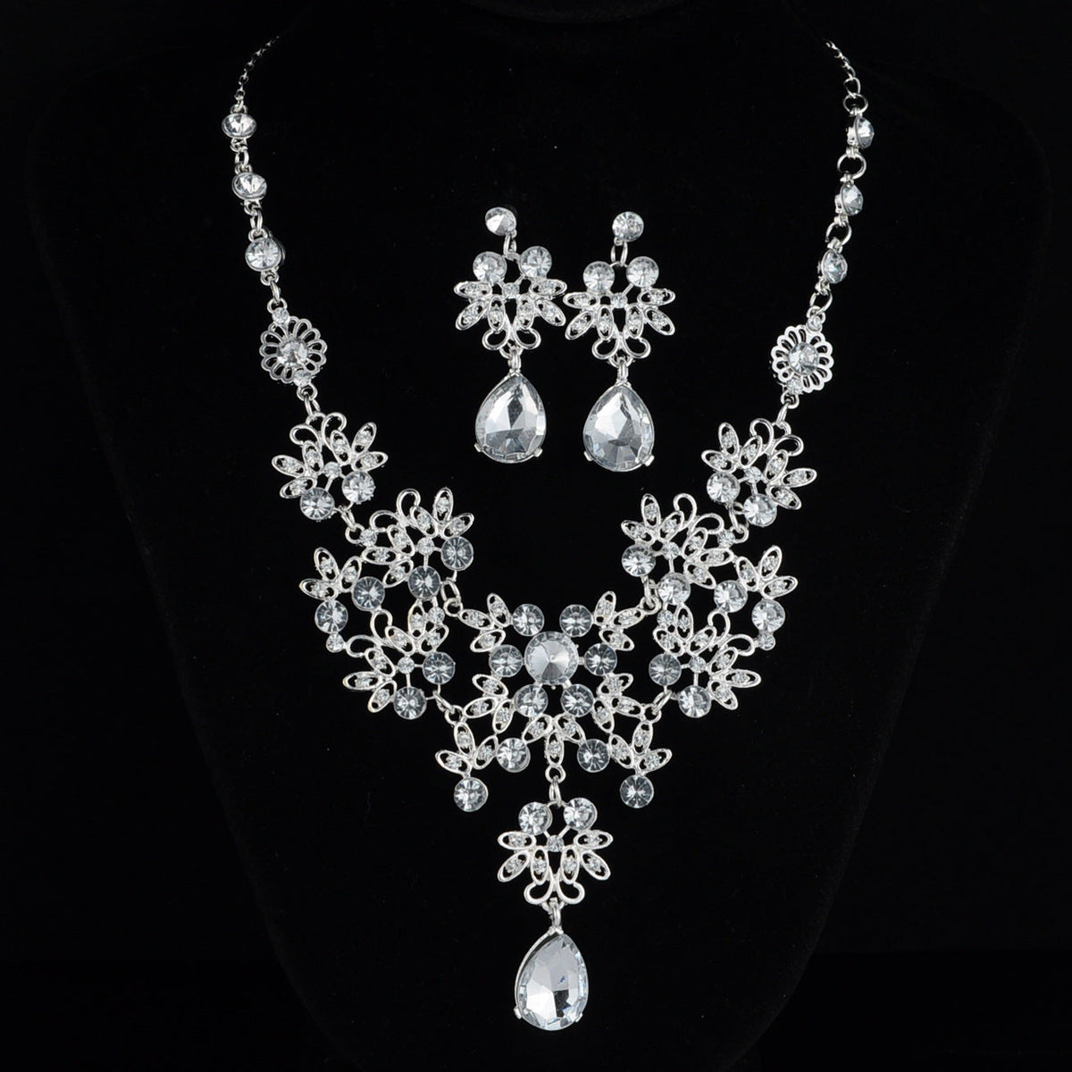 Bride Ornament Butterfly Big Water Drop Necklaces