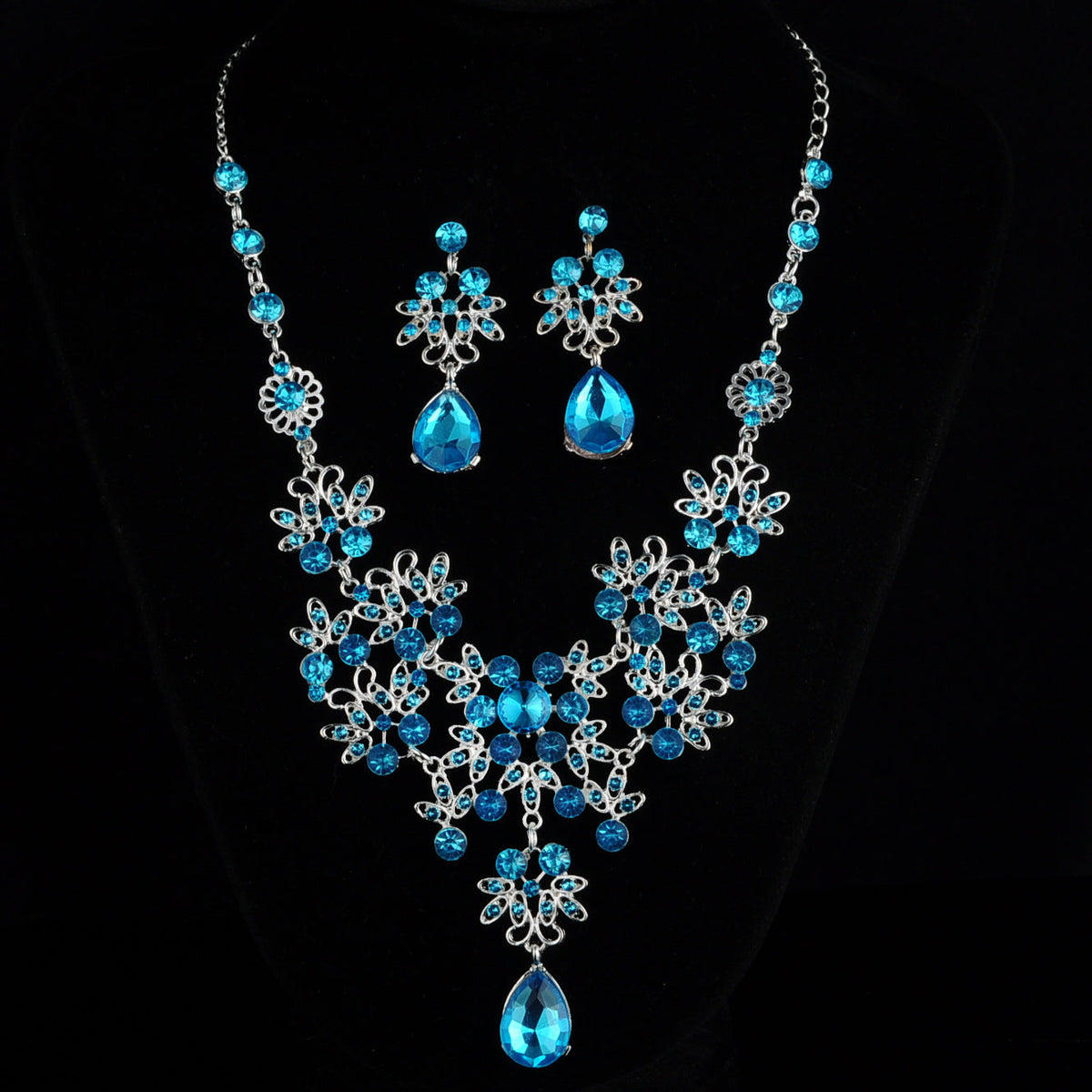 Bride Ornament Butterfly Big Water Drop Necklaces