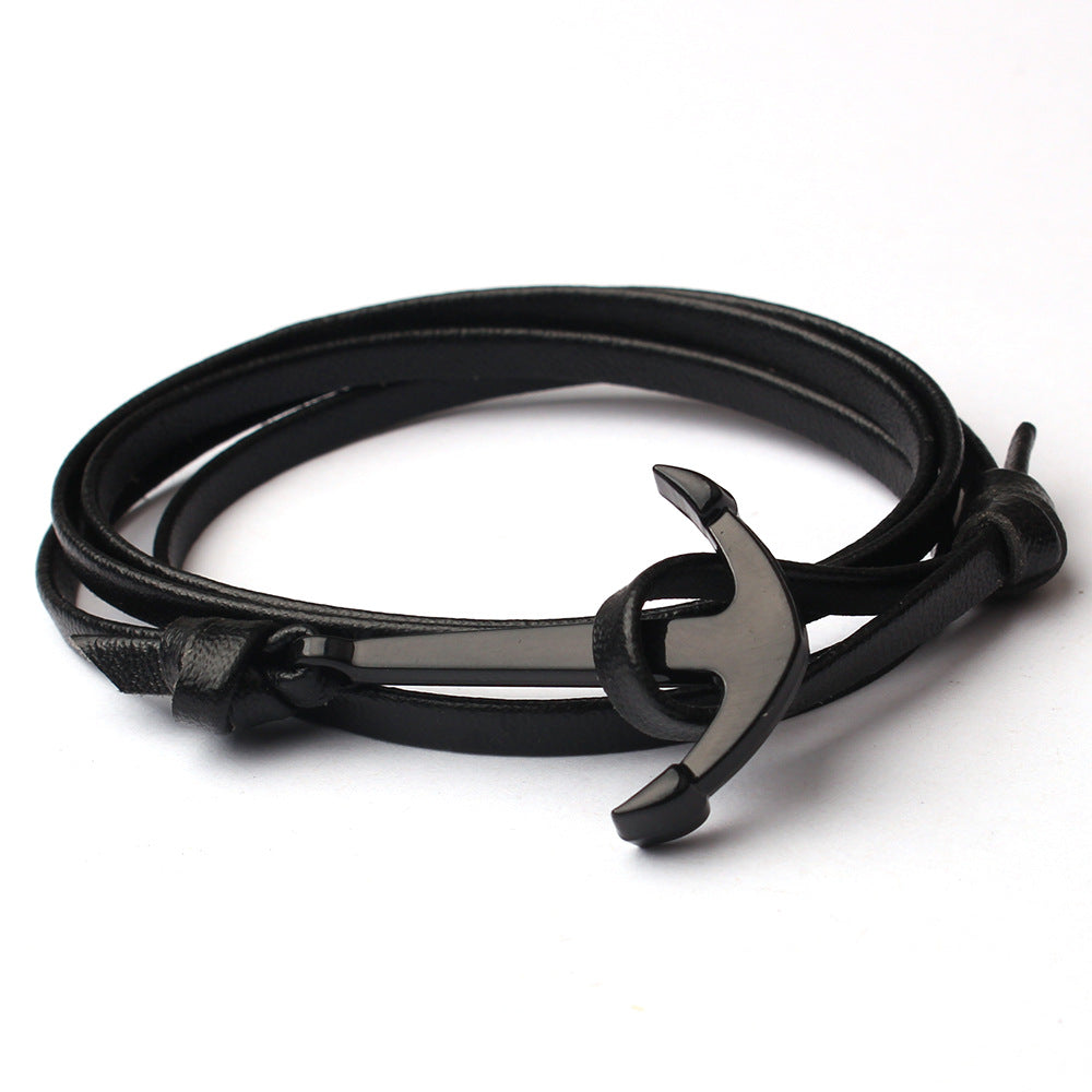 Ornament Leather Fishhook Rope Anchor Chain Style Bracelets