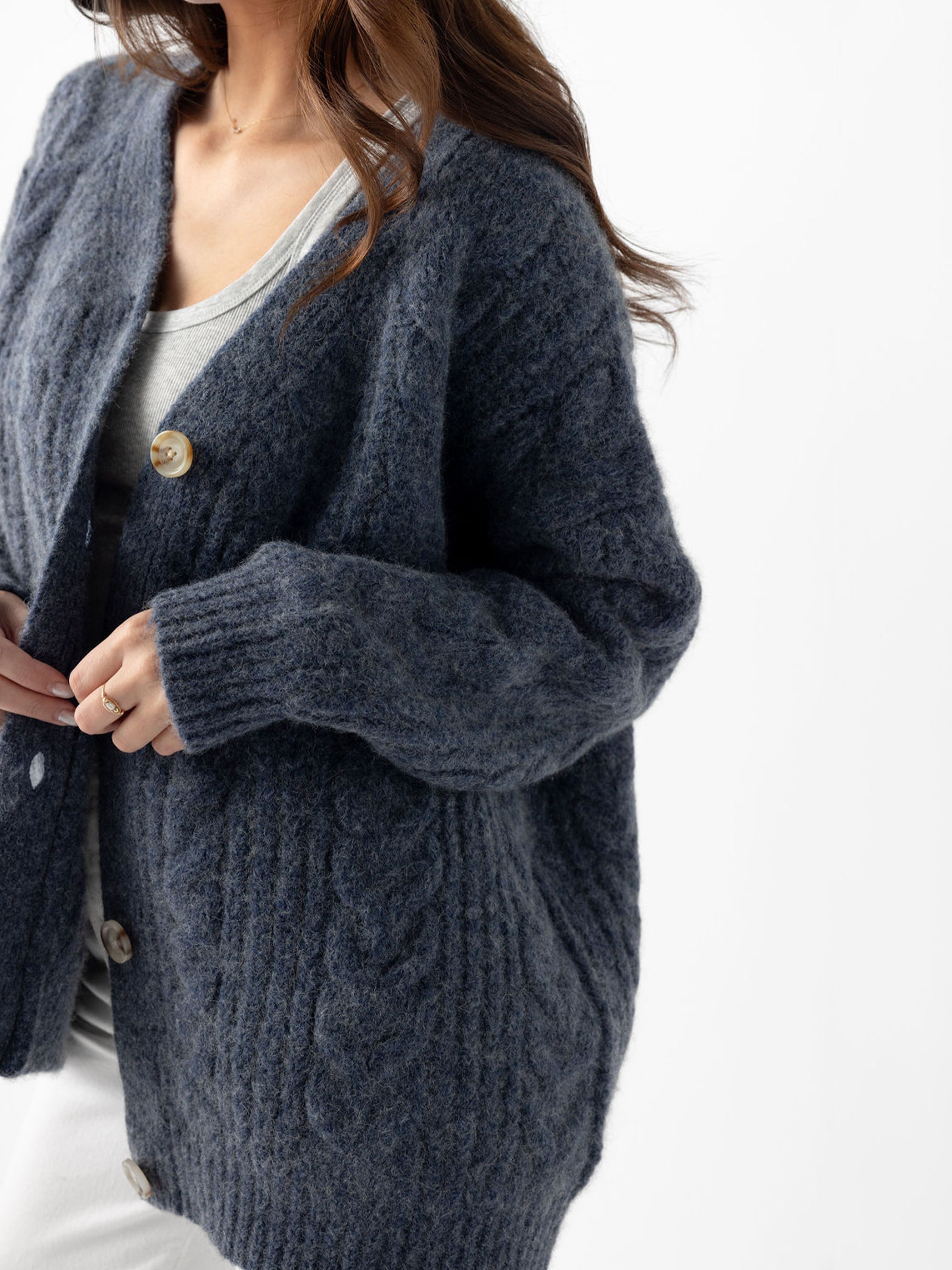 Oversized Cable Knit Cardigan - ONLINE EXCLUSIVE