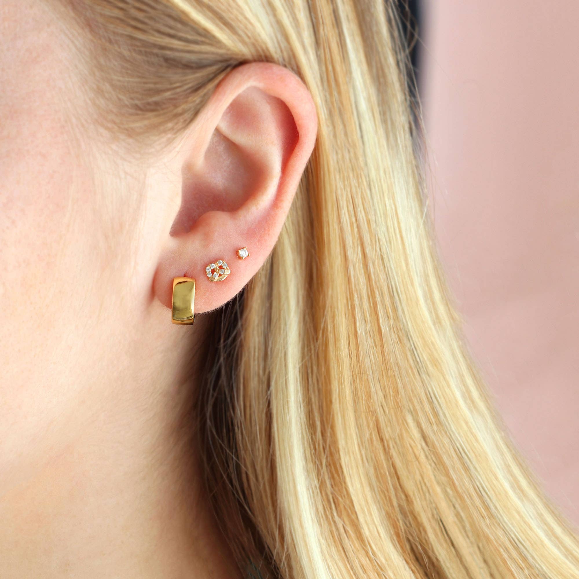 Kris Nations - Wide Hinged Huggie Hoop Earrings 18K Gold Vermeil | Sterling Silver 12mm Hoops Hinge Closure Nickel Free Hypoallergenic Ships from CA