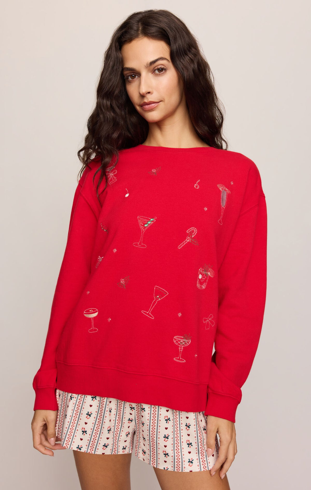 Holiday Cheer Sweatshirt in Ruby Red
