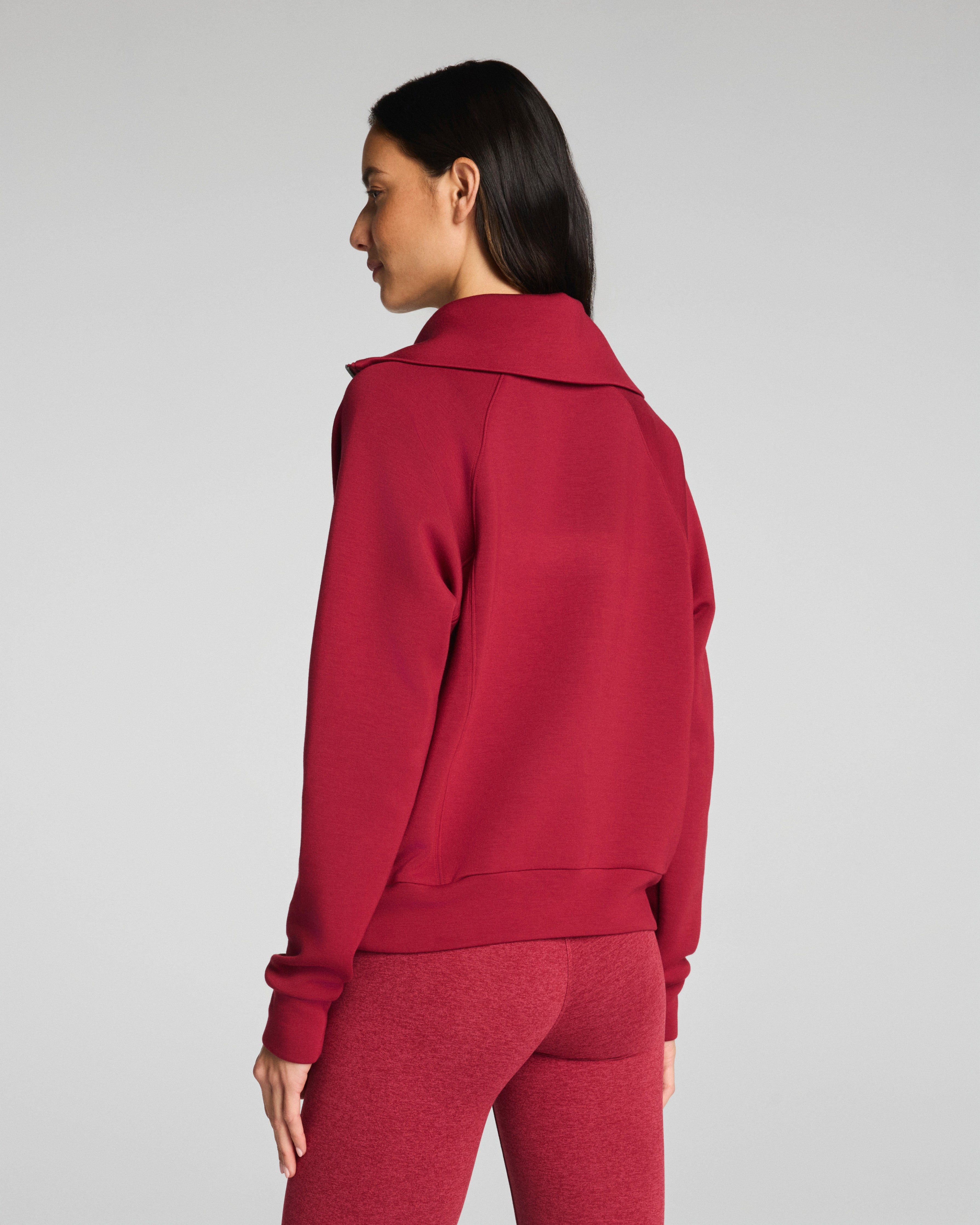 SPANX AirEssentials® Half Zip | Red Merlot