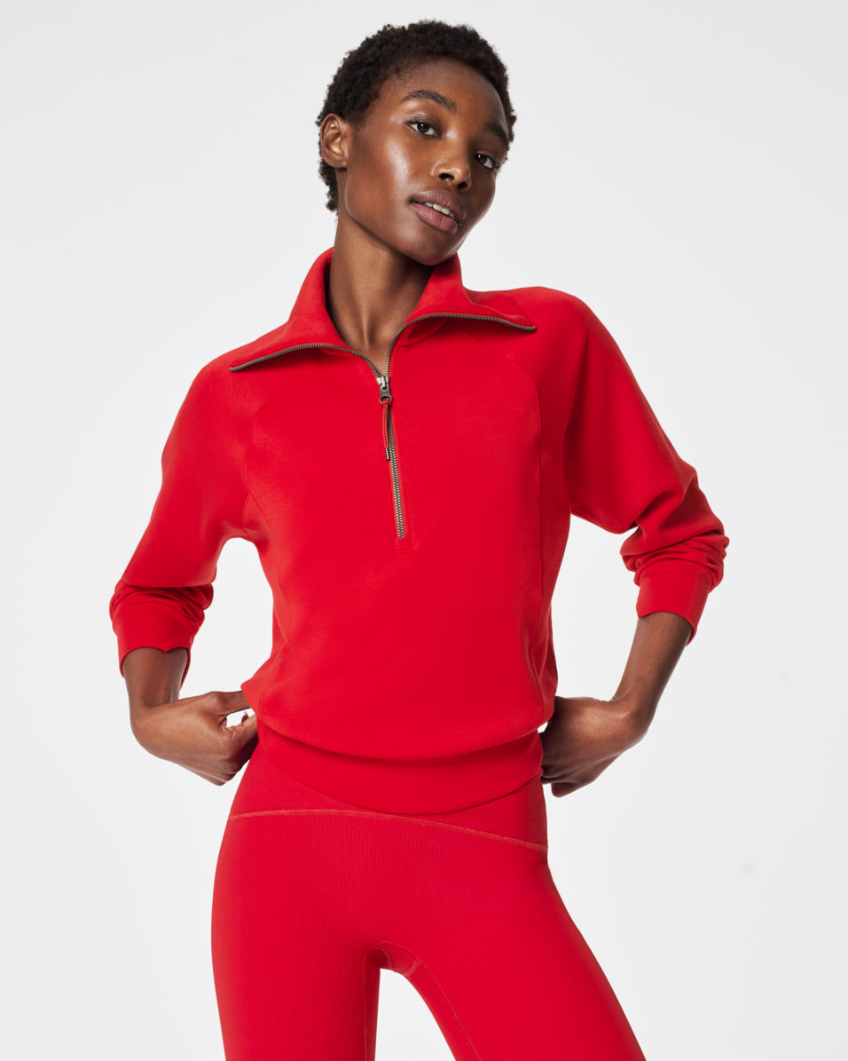 AirEssentials Half Zip in SPANX red