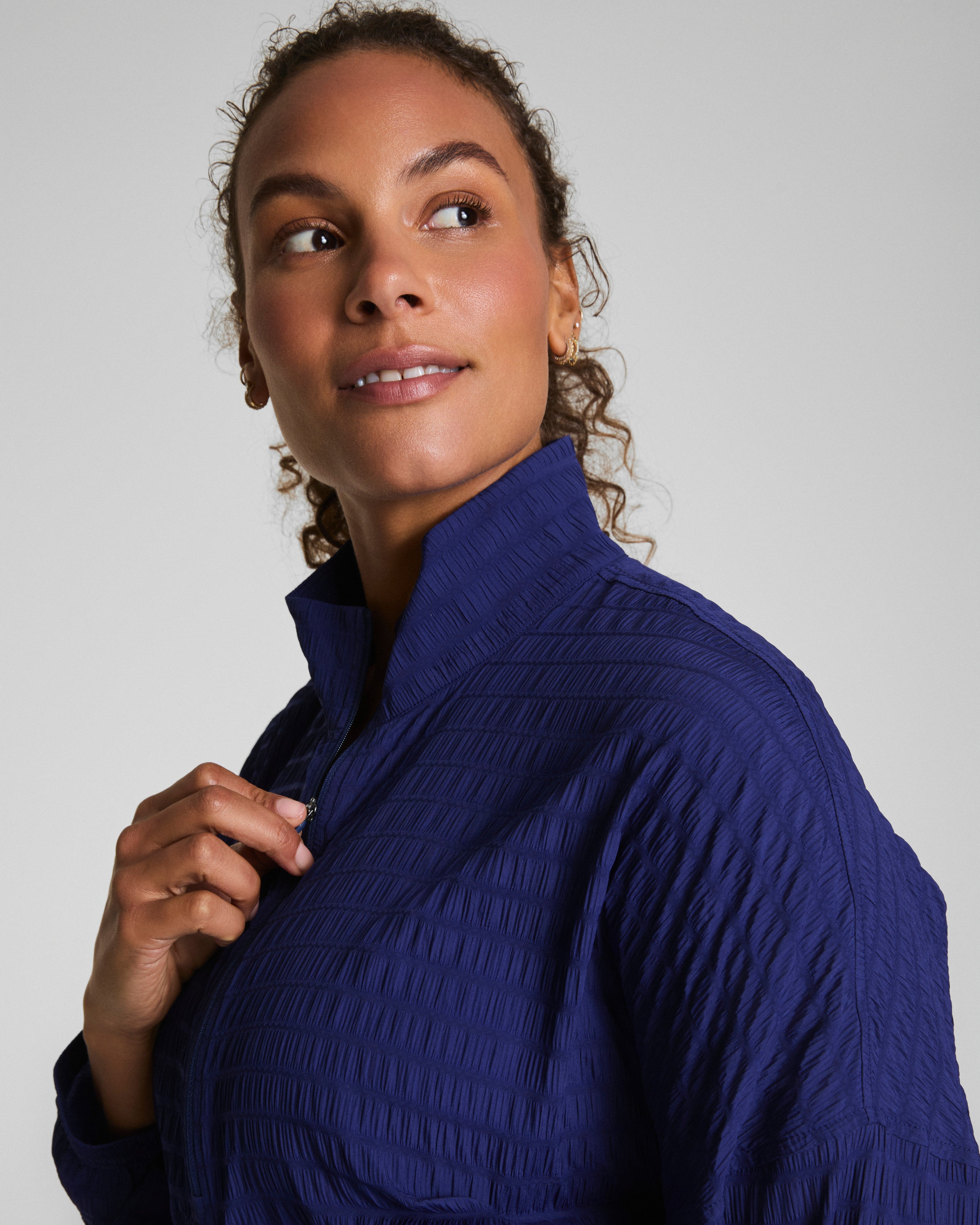 SPANX® Get Moving Textured Half Zip | Midnight Iris