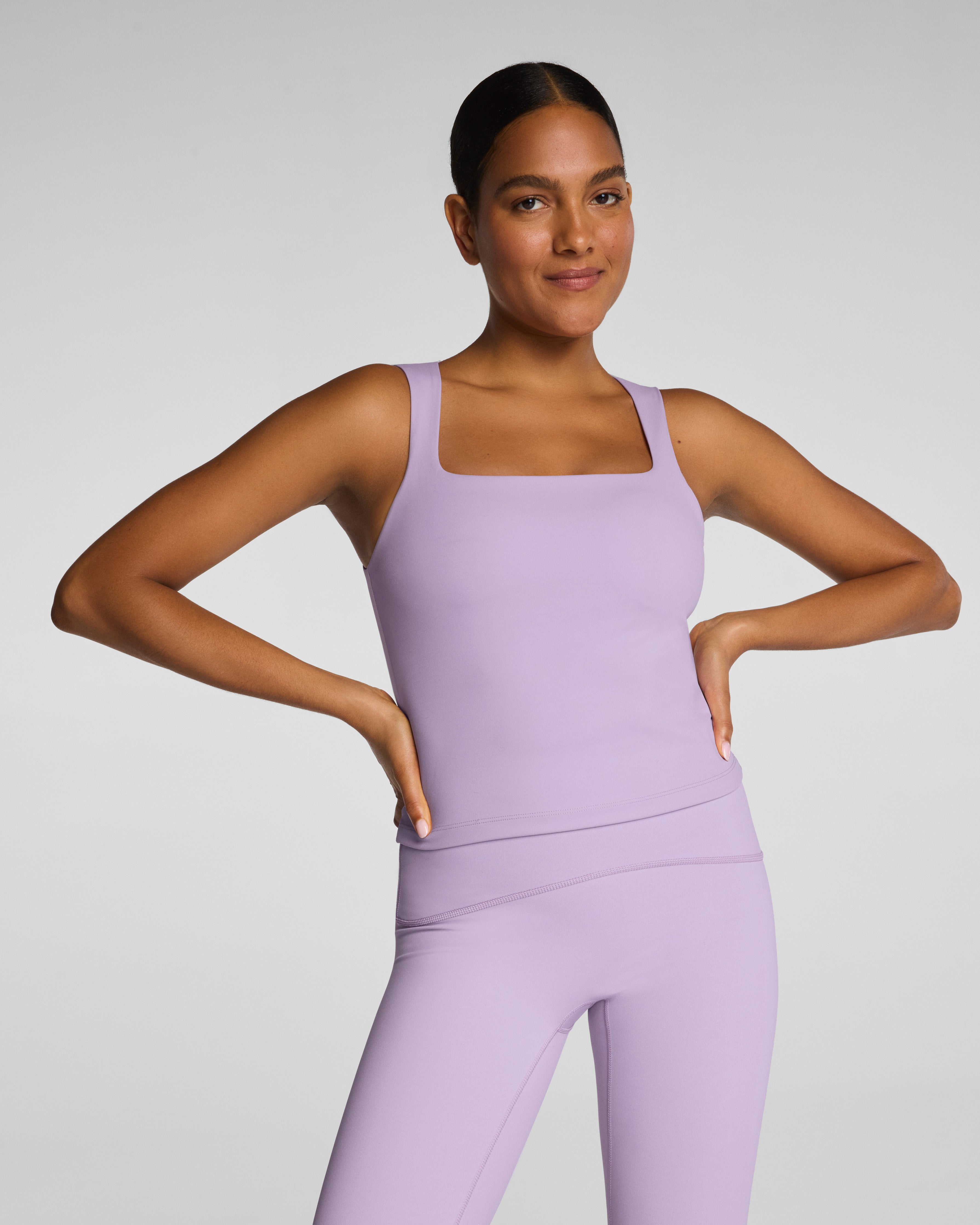 SPANX® Get Moving Square Neck Shelf Tank | Verbena