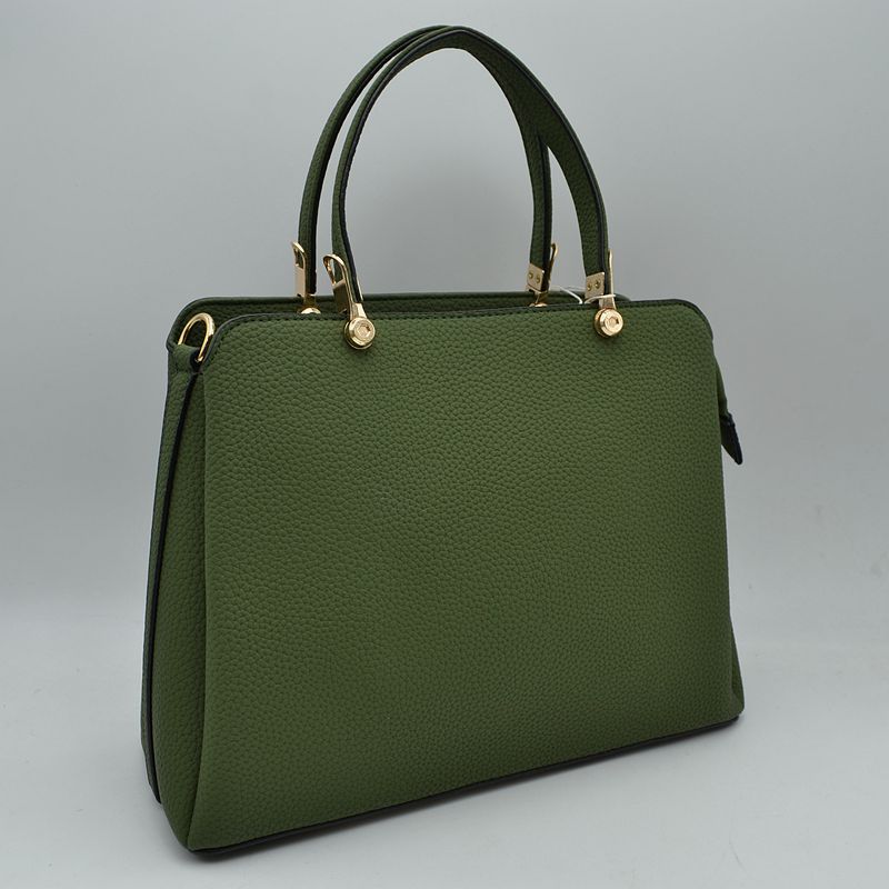 Structured Top Handle Handbag with Zipper Closures