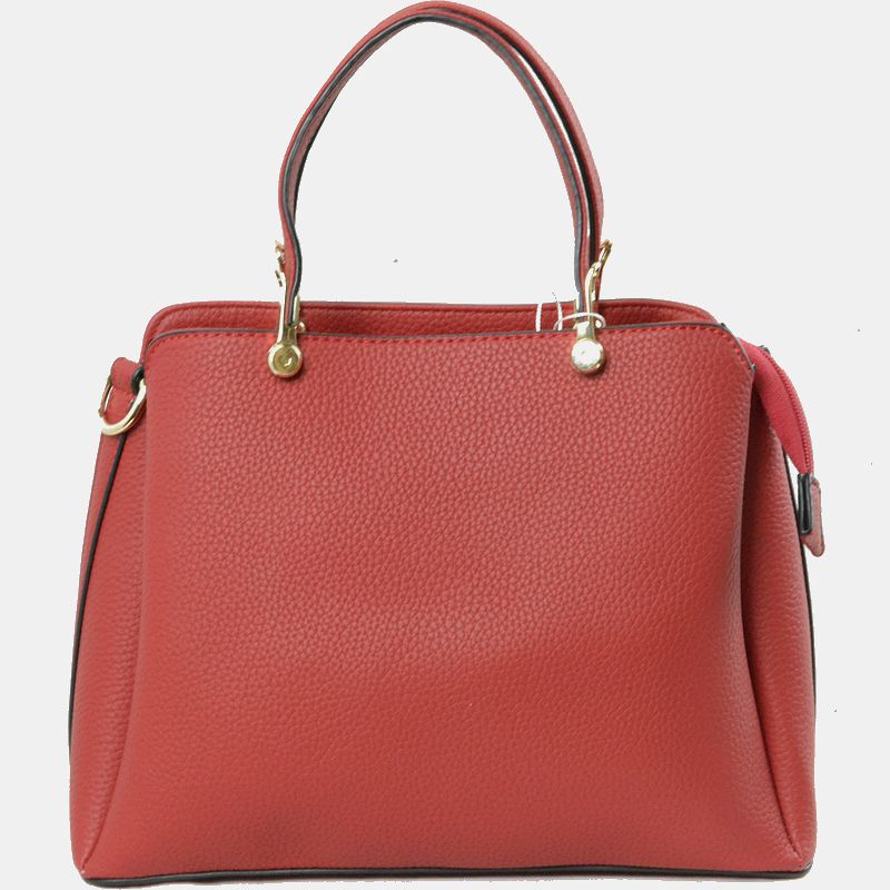 Structured Top Handle Handbag with Zipper Closures