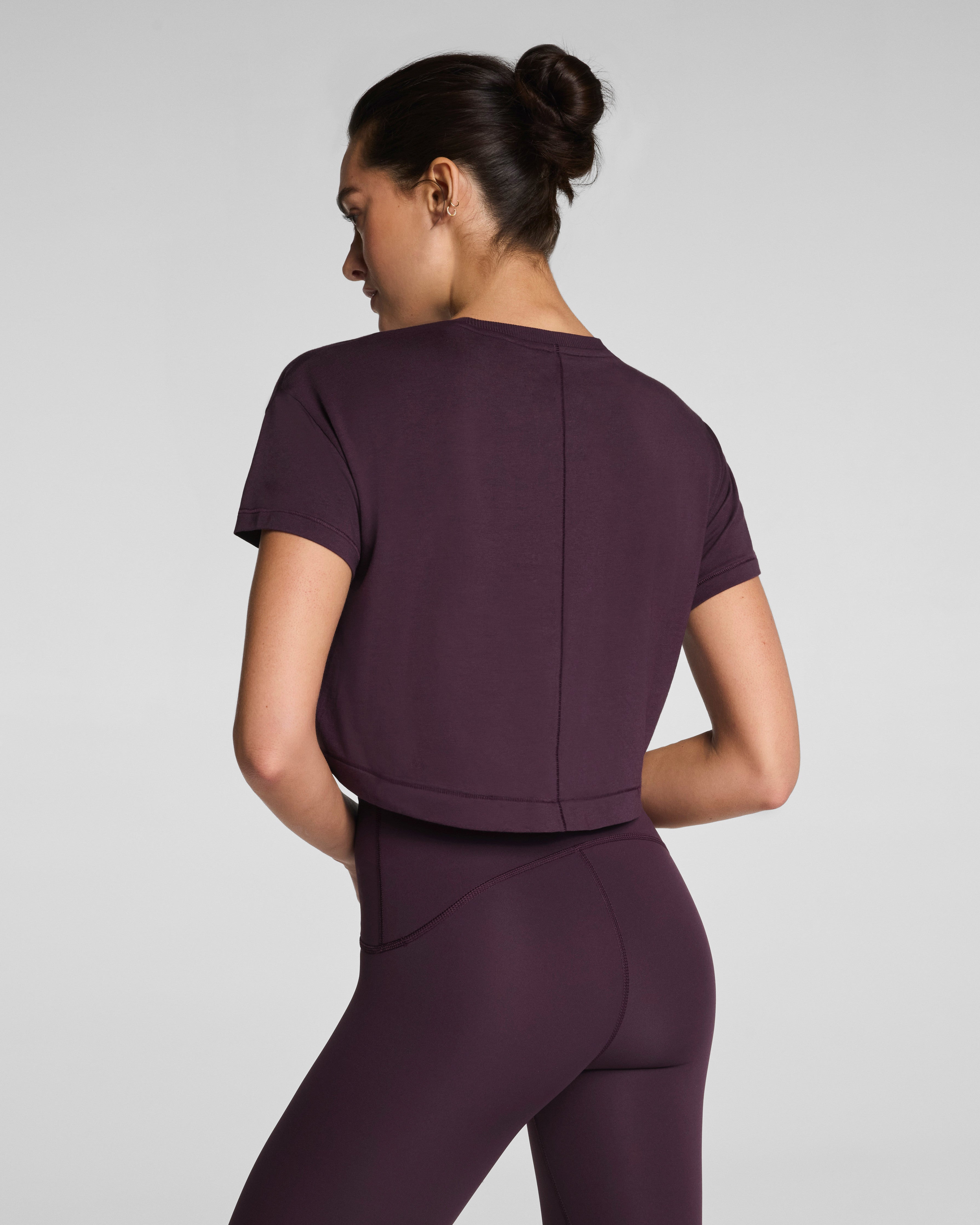 SPANX® Outpace Cropped Tee | Blackberry