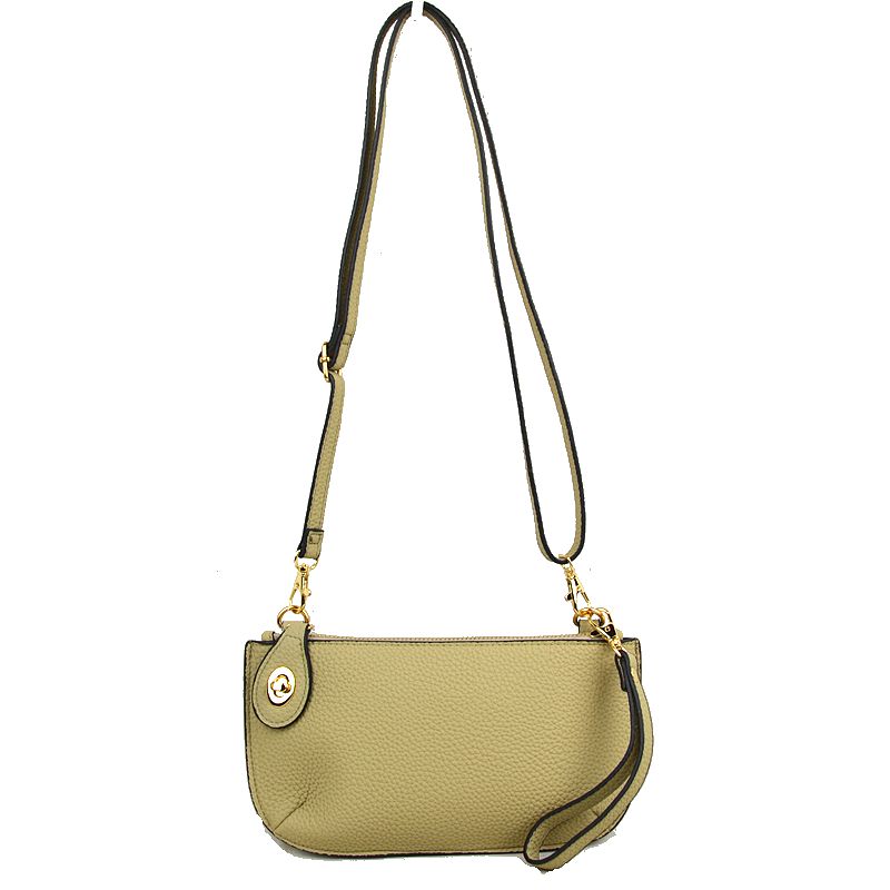 Pebbled Crossbody Clutch Bag with Removable Straps
