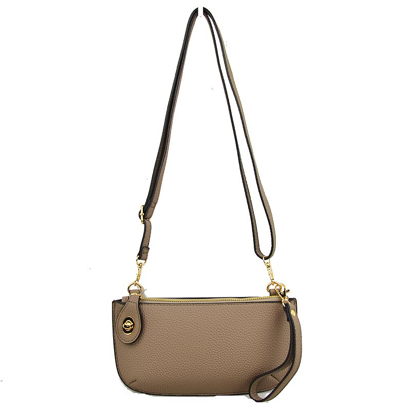 Pebbled Crossbody Clutch Bag with Removable Straps