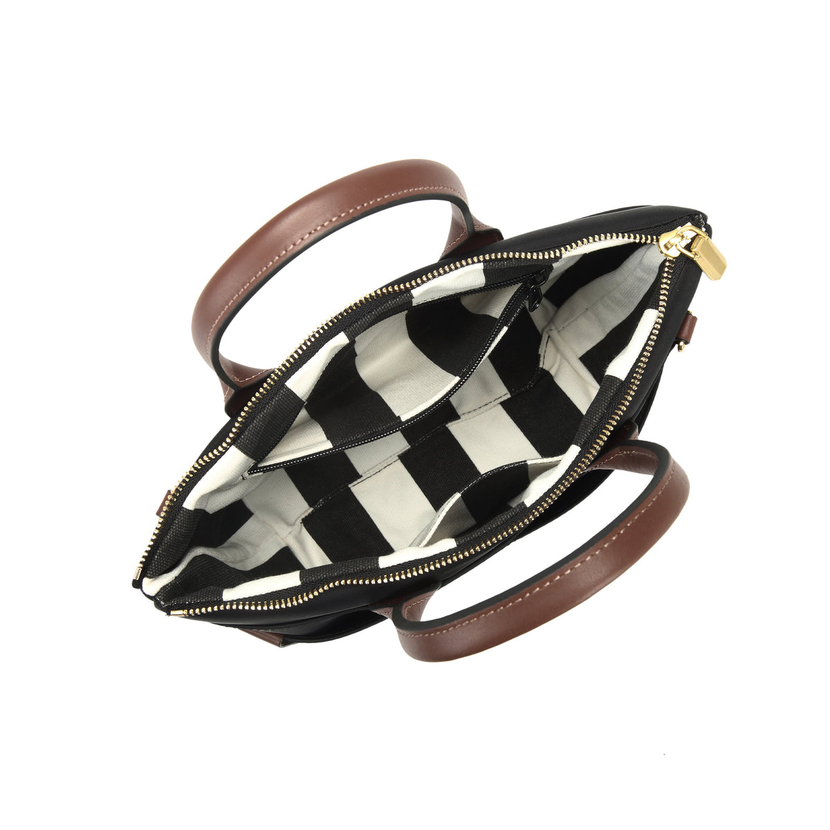 Dot Tote | Black Nylon + Brown Leather