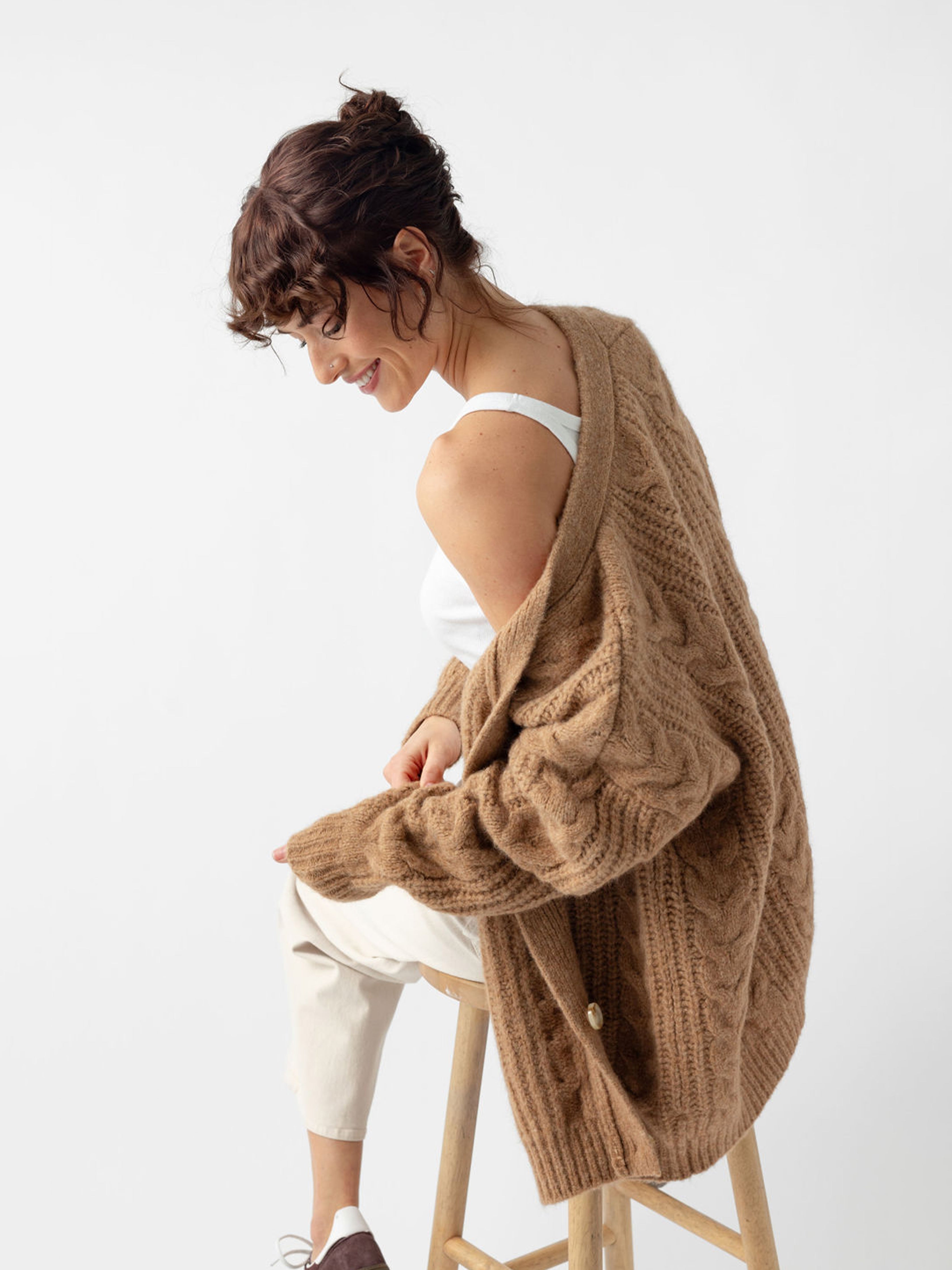 Oversized Cable Knit Cardigan - ONLINE EXCLUSIVE