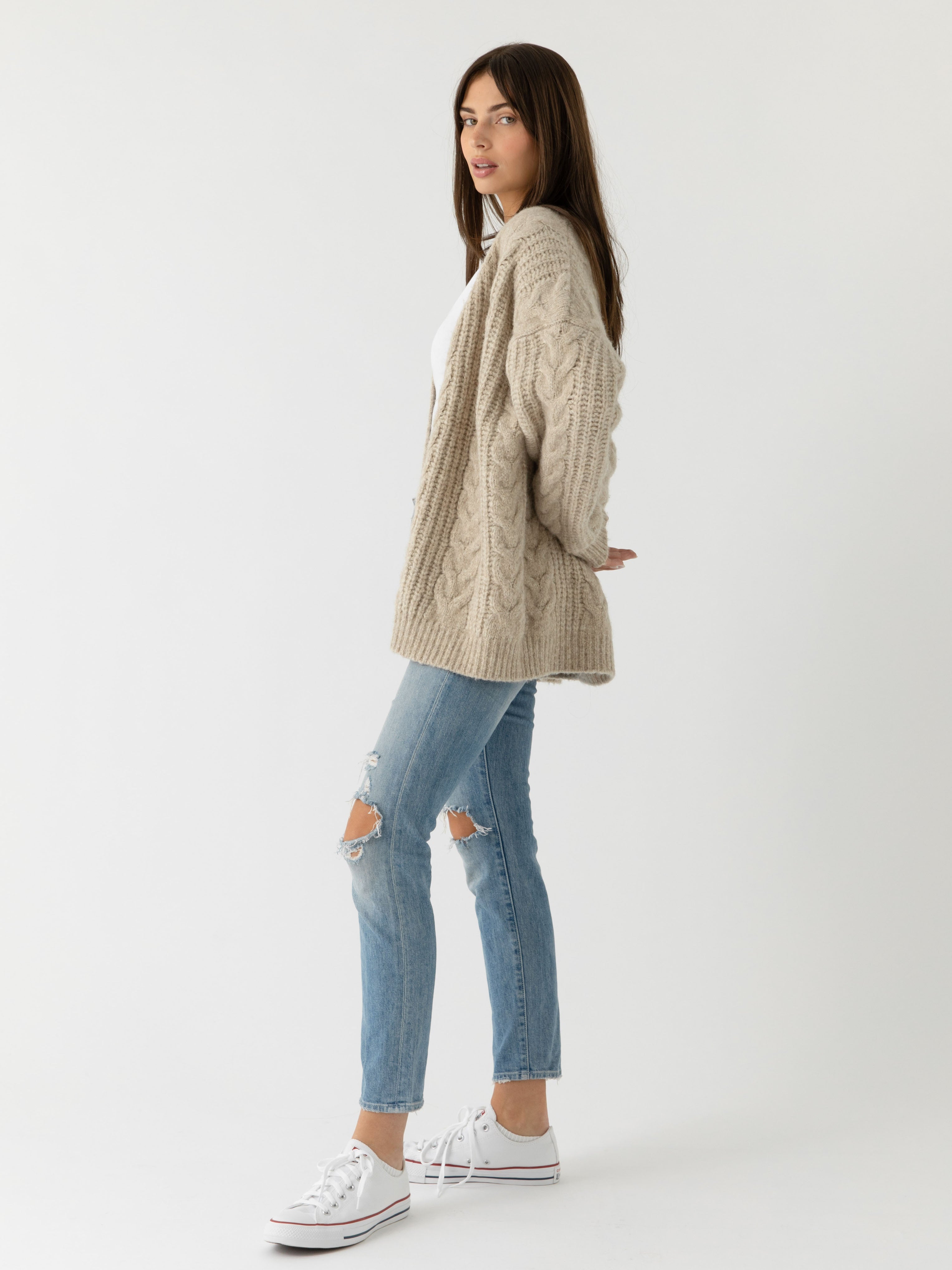 Oversized Cable Knit Cardigan - ONLINE EXCLUSIVE
