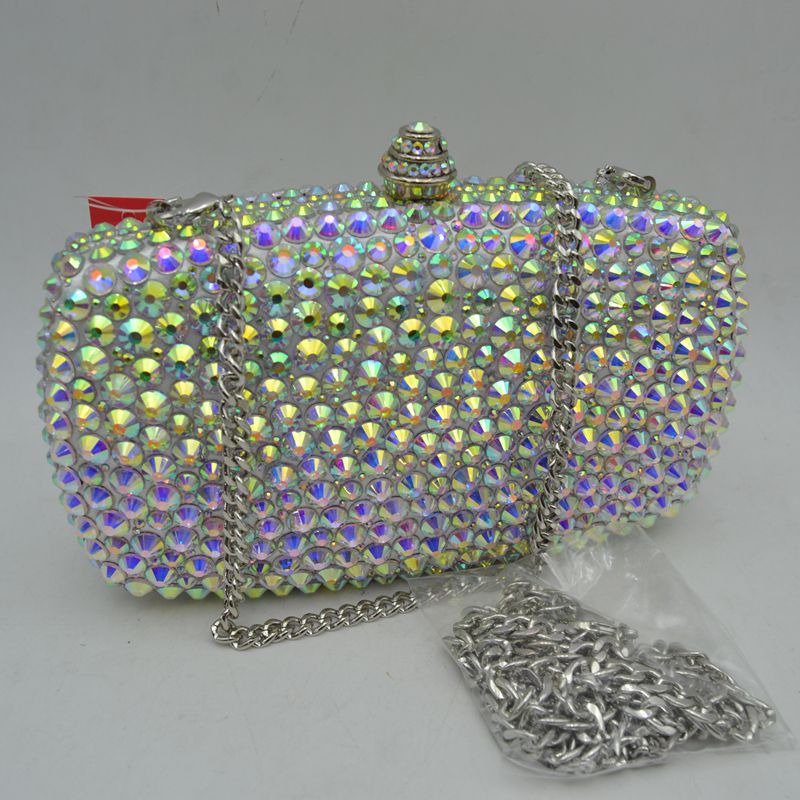 Beaded Evening Clutch Bag with Removable Chain Strap