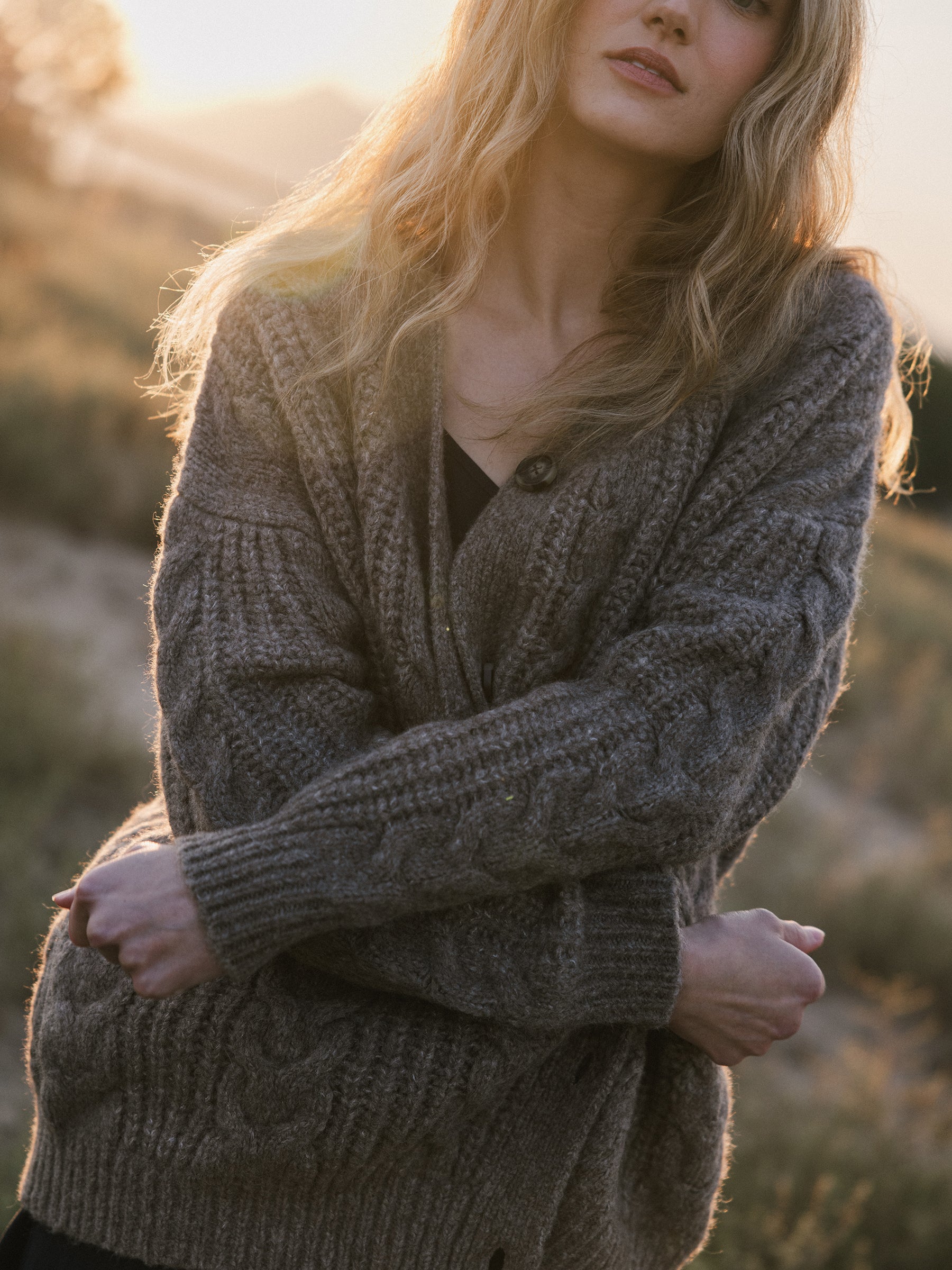 Oversized Cable Knit Cardigan - ONLINE EXCLUSIVE