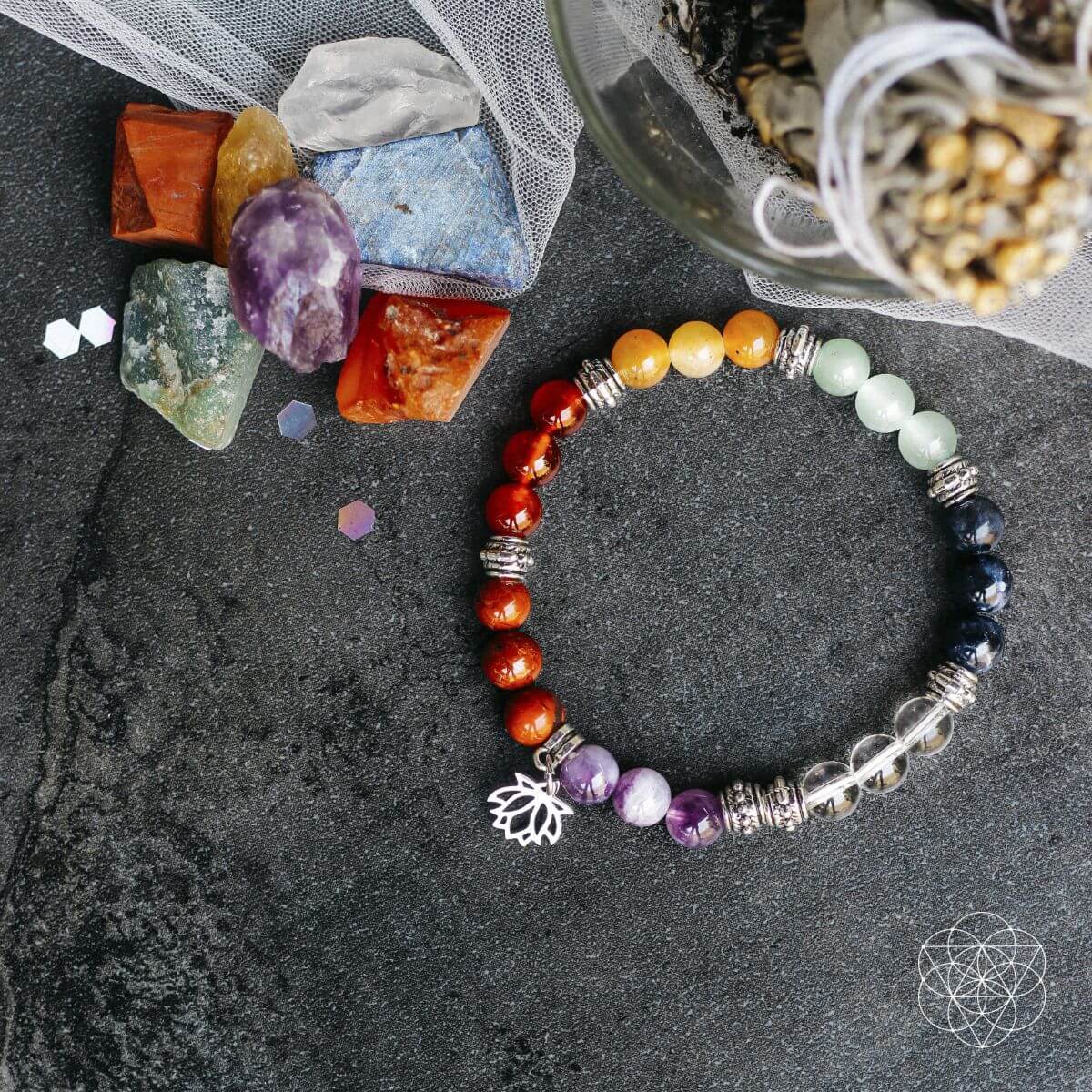 7 Chakra Bracelet and Stones Set by Conscious Items at Shirley Shoppe