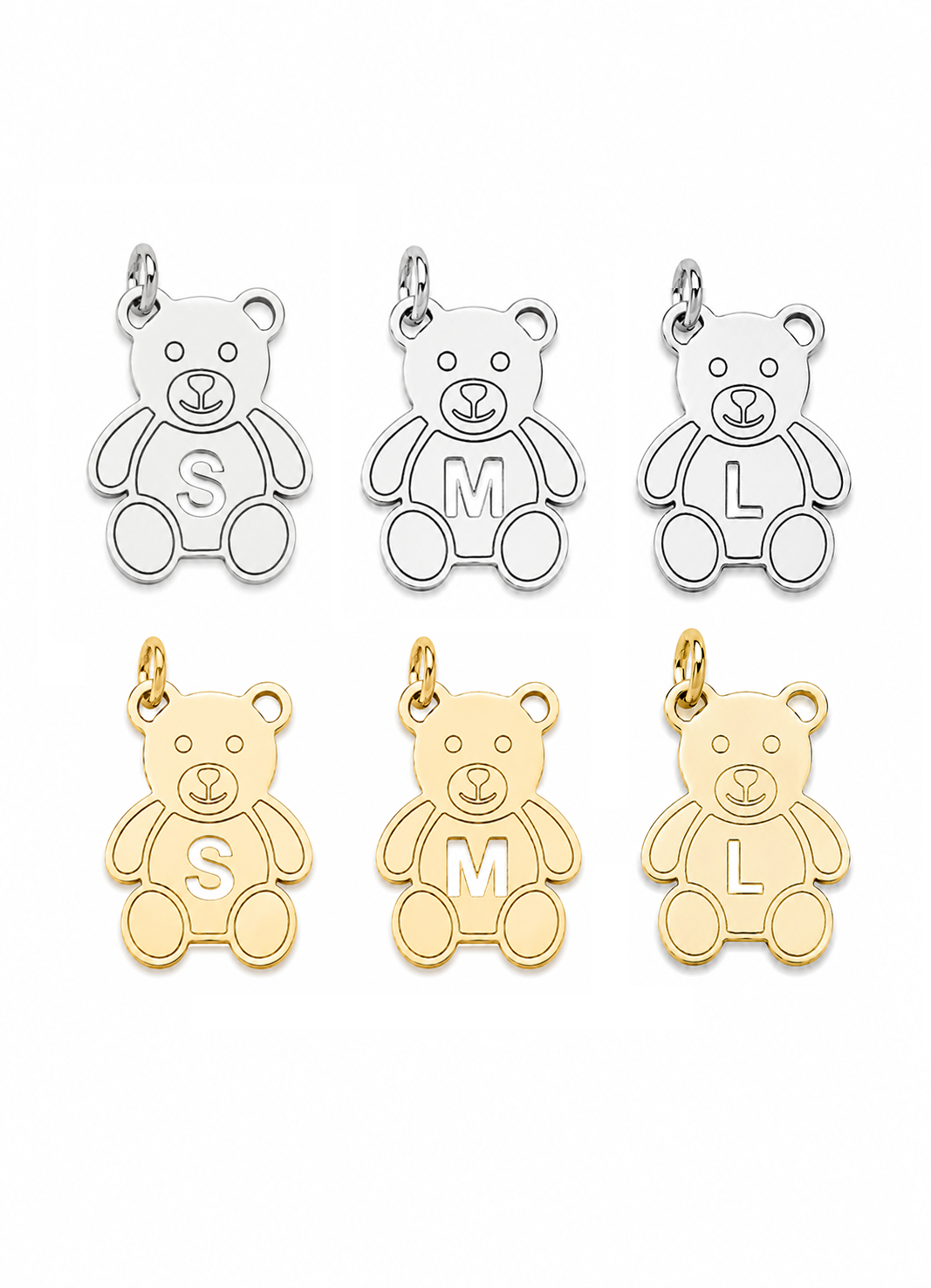 Teddy Bear Initial Charm