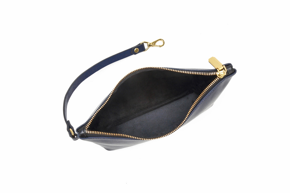 Marcy Satchel | Navy Leather