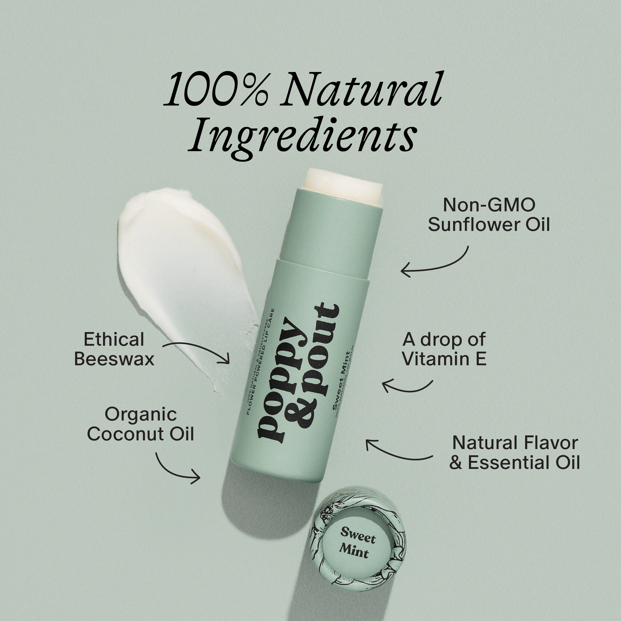 Poppy & Pout - Lip Balm, Sweet Mint