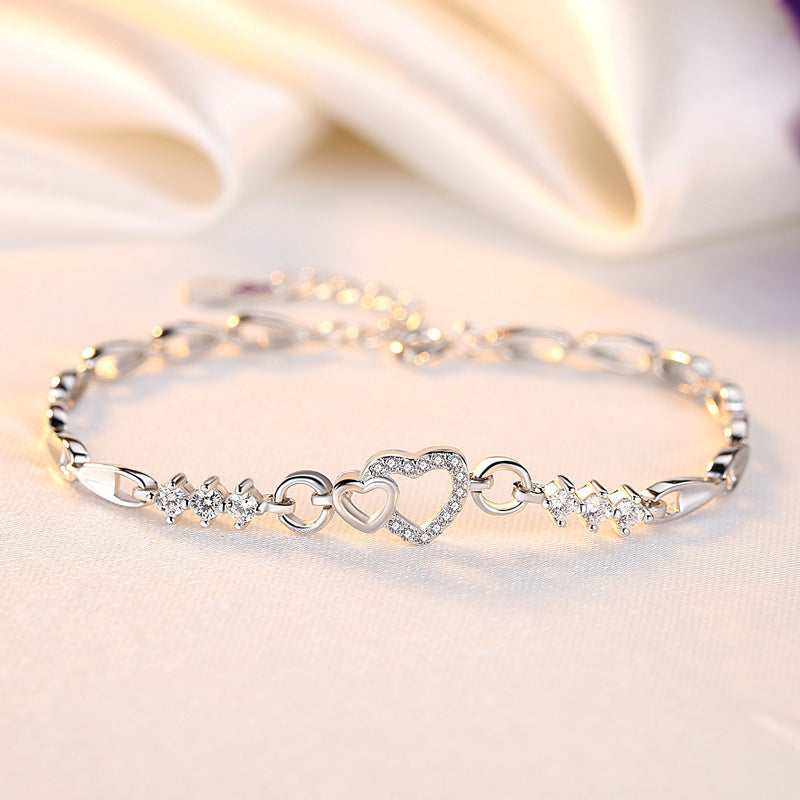 Live Broadcast Amethyst Sier Color Diamond Bracelet