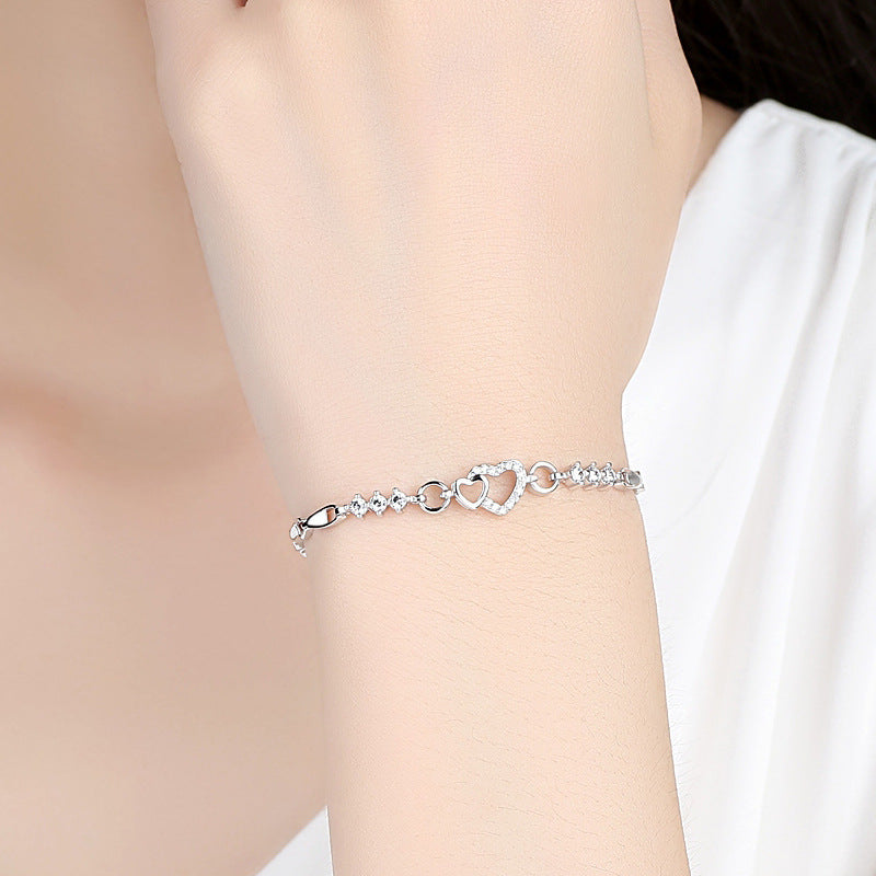 Live Broadcast Amethyst Sier Color Diamond Bracelet