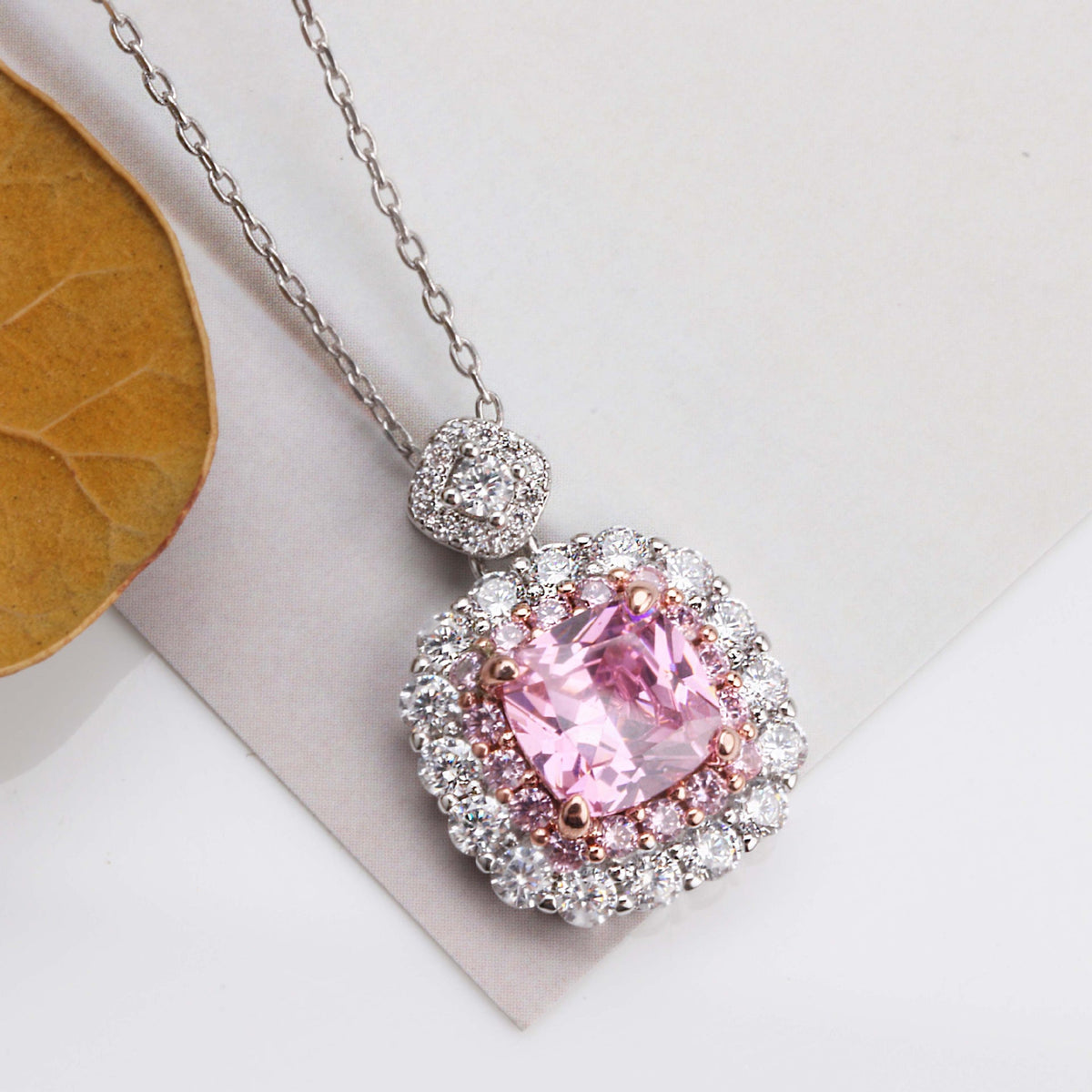 Diamond Princess Square Yellow Female Plating Color Pendant