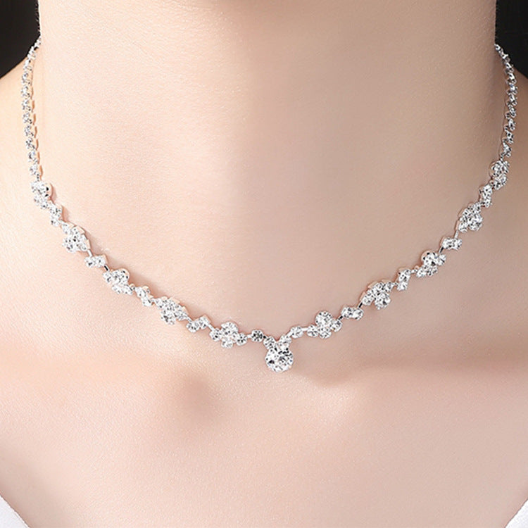 Fashion Elegant Rhinestone Suit Bride Female Jewelry Set